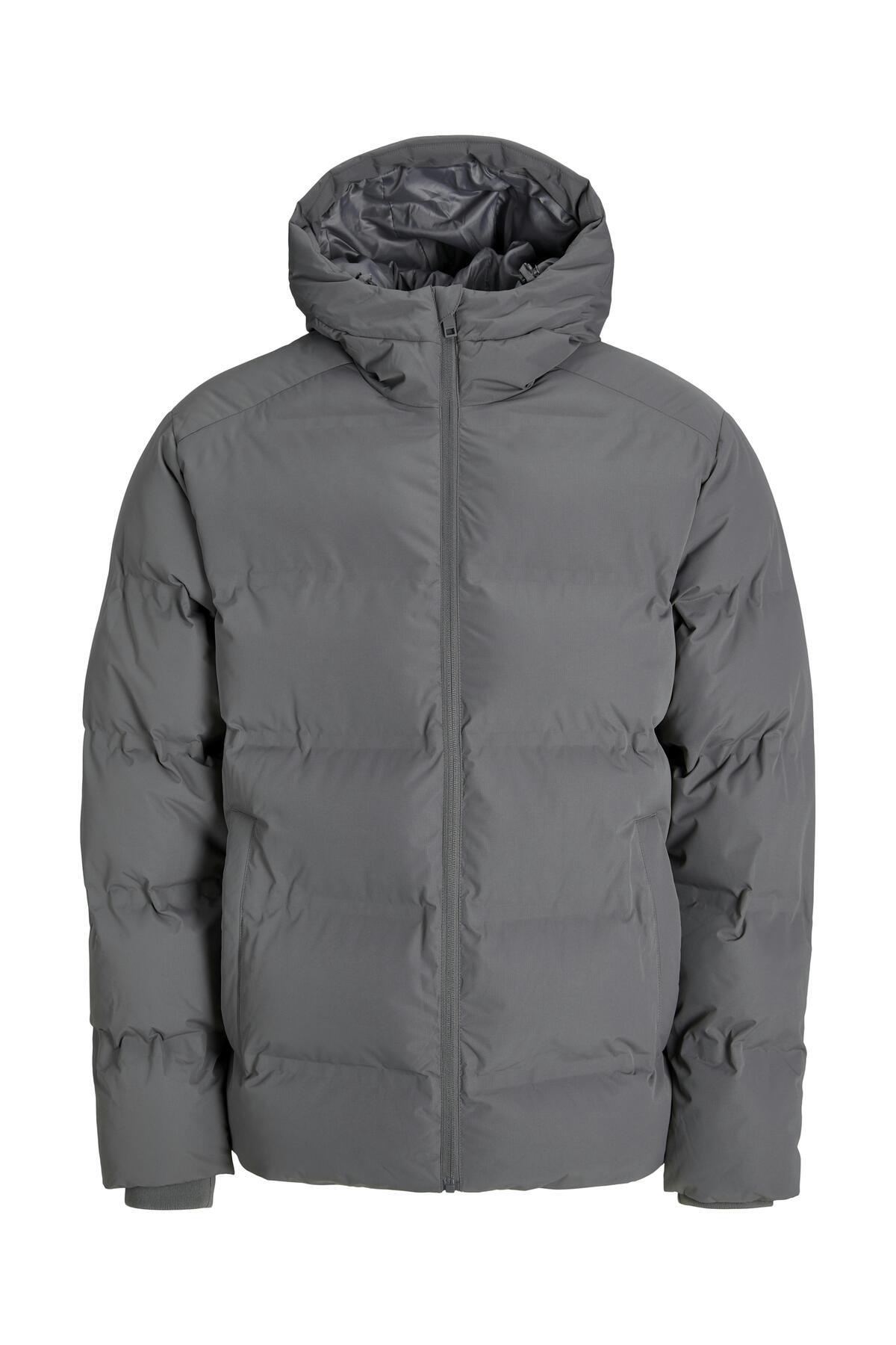 جک اند جونز کاپشن مردانه خاکستری ۱۲۲۷۸۷۴۹_JJESOHO PUFFER HOOD SN