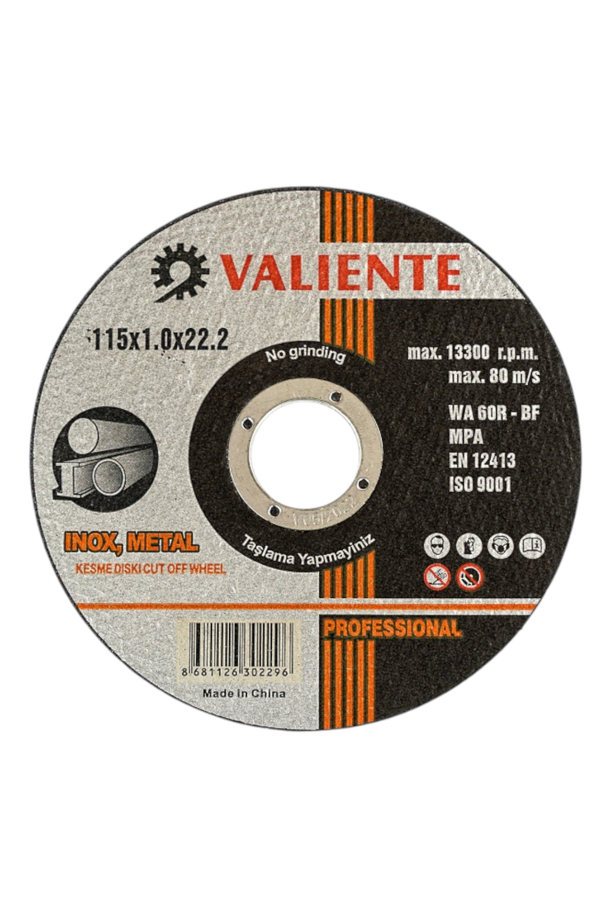 FIXONIC Valiente VAL16770 115mm Inox Metal Kesme Taşı ( 25'li Paket)