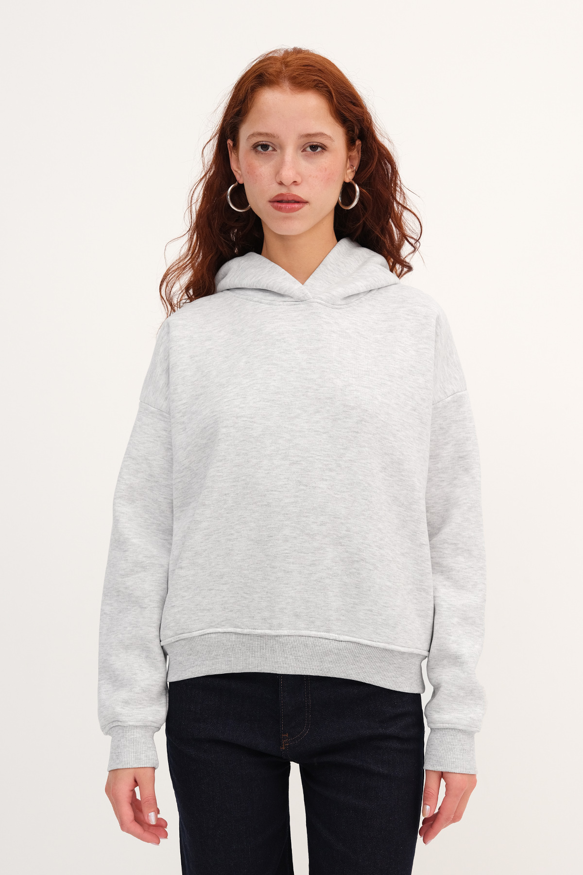 Addax Kapüşonlu Şardonlu Sweatshirt S1862 görsel 2