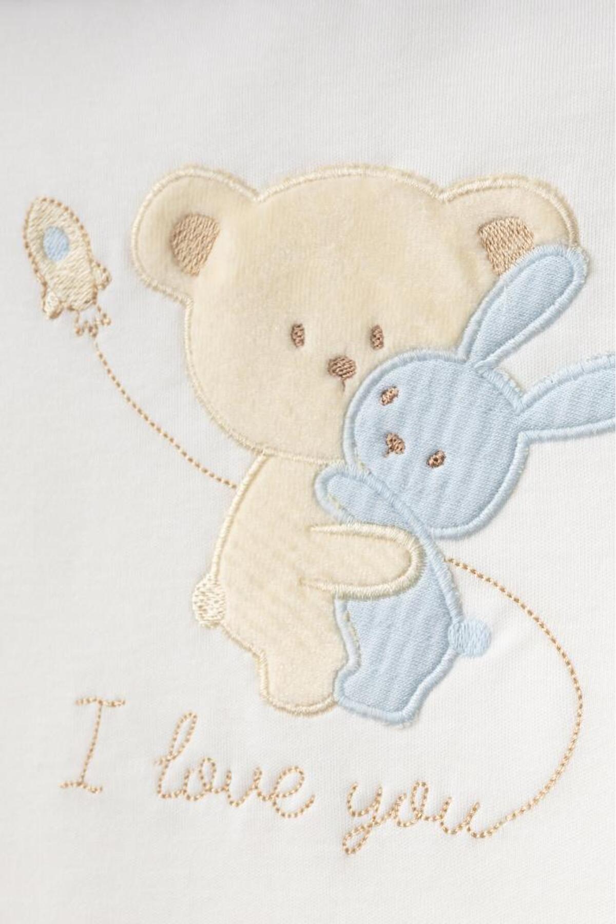 Bebitof Sarılan Ayıcık Desenli 10 Parça Kutulu Yenidoğan Hastane Çıkışı Zıbın Seti fotoğrafı 5 (önizleme)