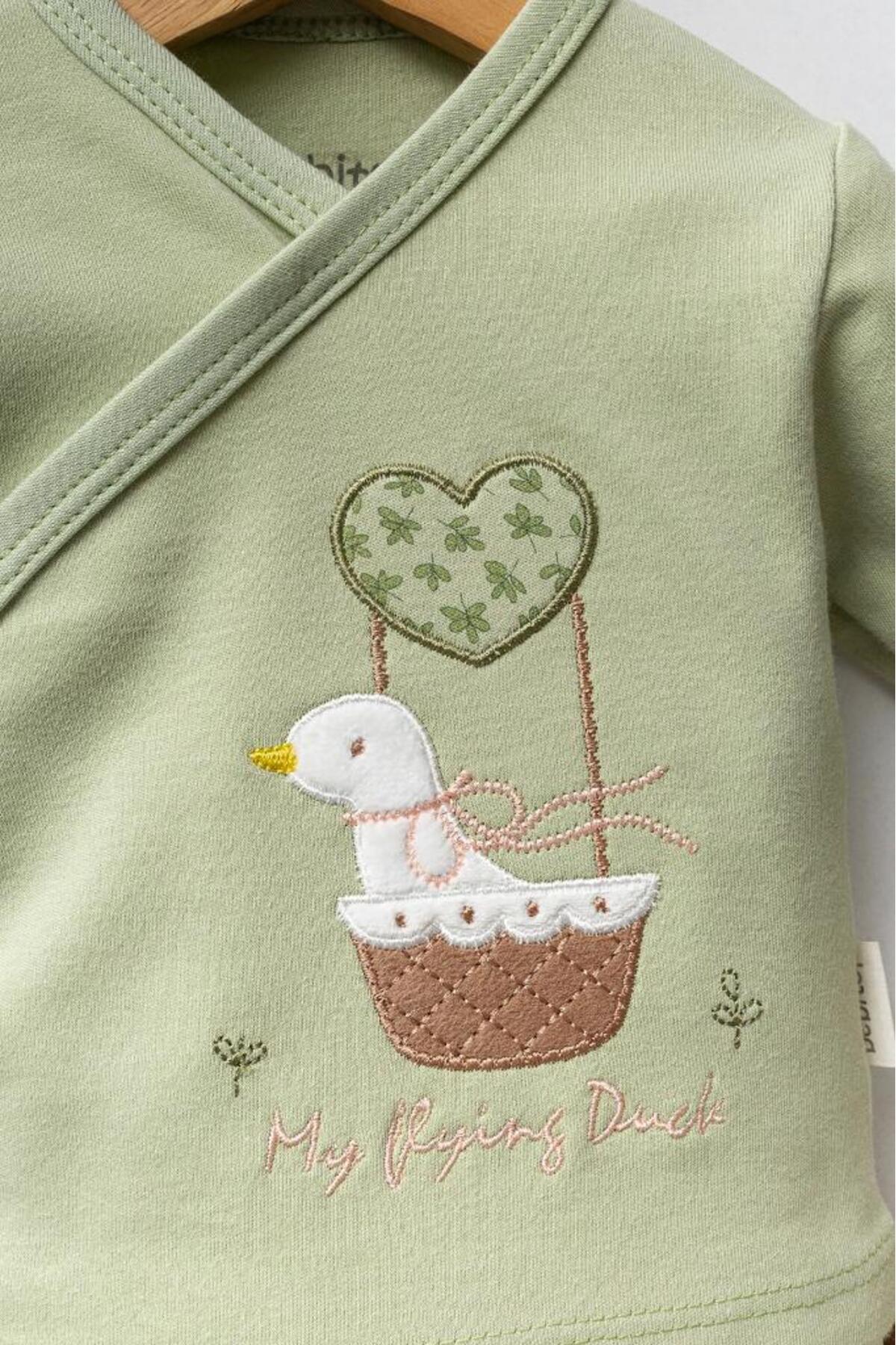 Bebitof Sevimli Sepetteki Ördek Desenli 10 Parça Kutulu Yenidoğan Hastane Çıkışı %100 Pamuk Zıbın Seti fotoğrafı 4 (önizleme)