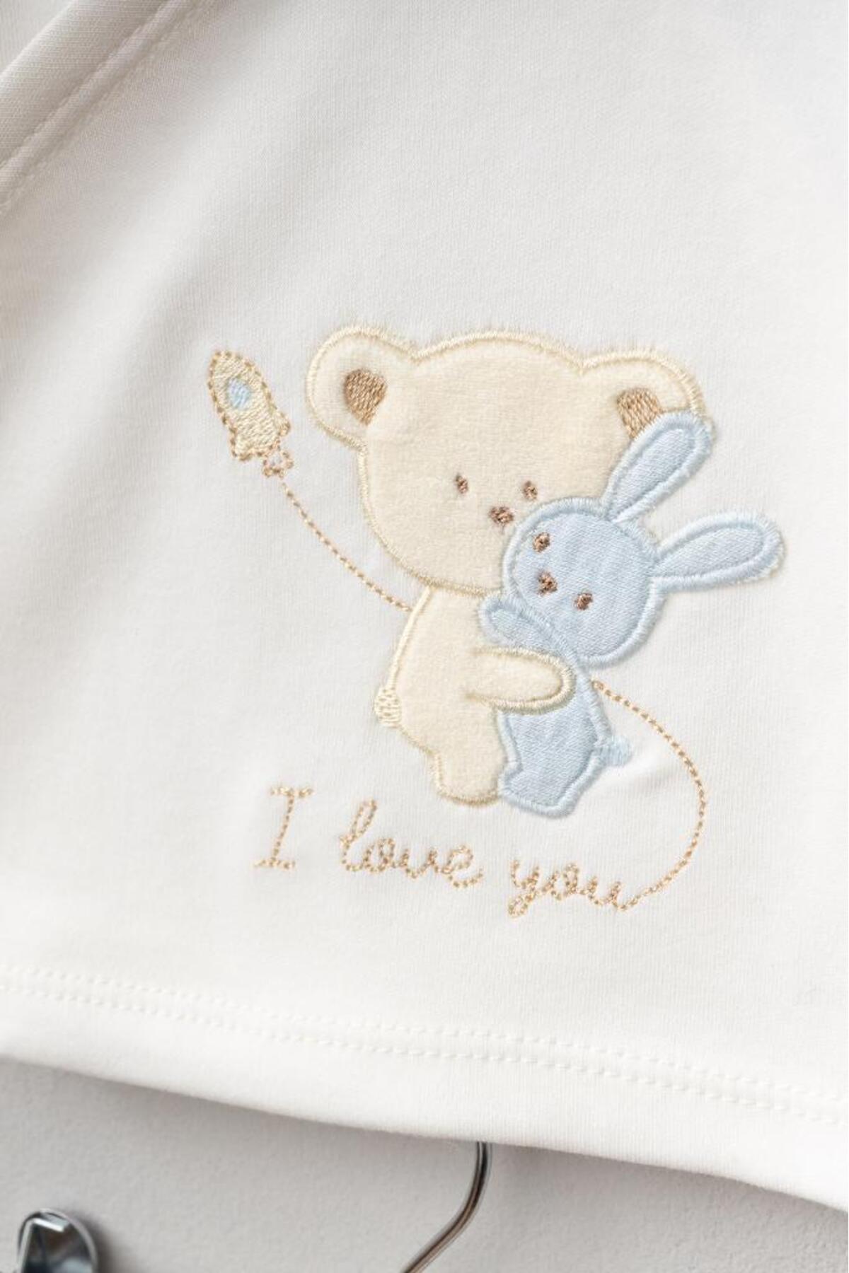 Bebitof Sarılan Ayıcık Desenli 10 Parça Kutulu Yenidoğan Hastane Çıkışı Zıbın Seti fotoğrafı 3 (önizleme)