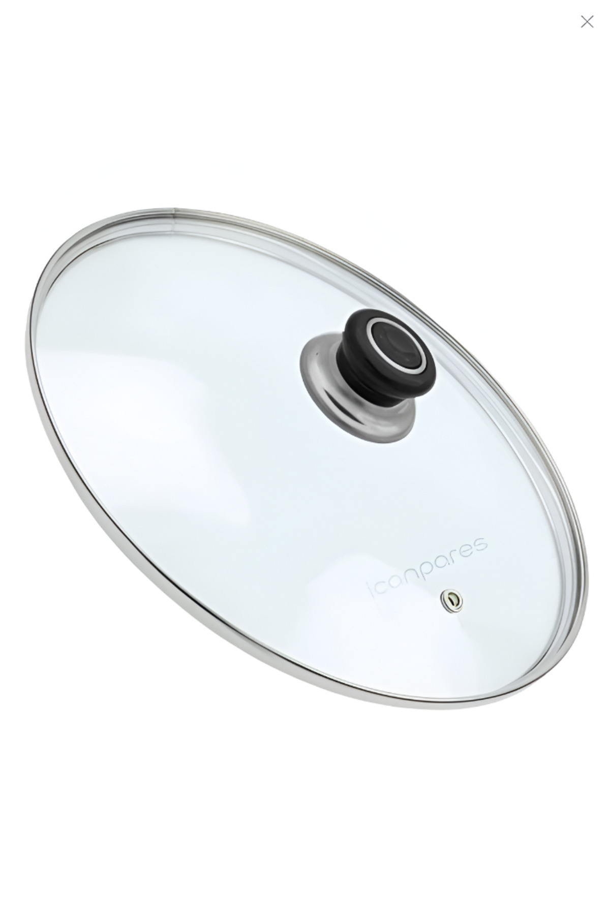 WOW Tencere Sahan Tava Cam Kapağı Buhar Delikli Kapak 34 Cm