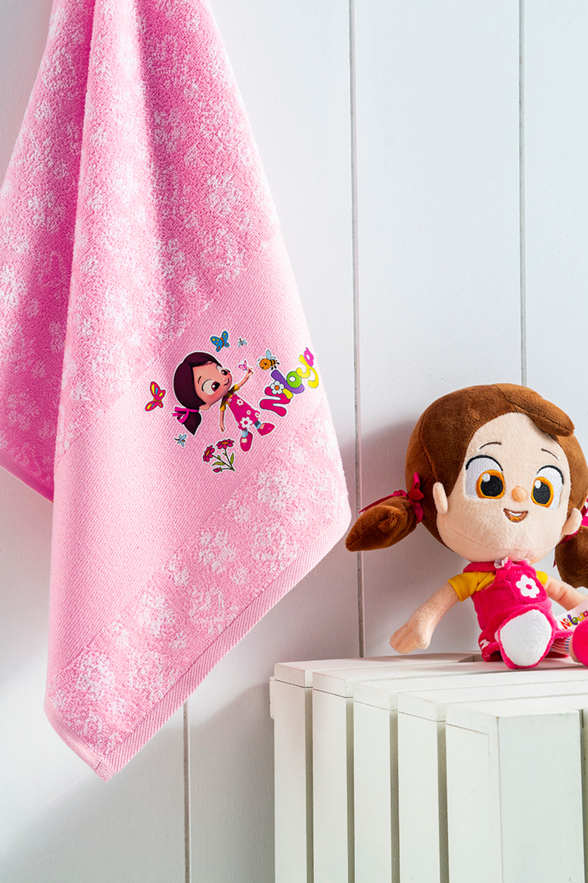 Özdilek Niloya Heart Lisanslı Çocuk Bornoz Seti 1-2 yaş fotoğrafı 2 (önizleme)