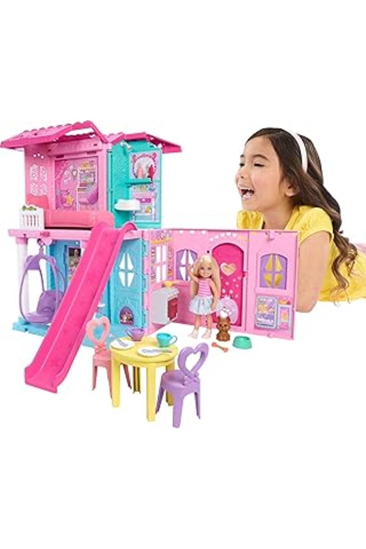 Roses Store Barbie Chelsea Oyuncak Bebek Evi, 15'Ten Fazla Aksesuar Içeren +43 X +33 Cm'E Kadar Genişleyebilen A