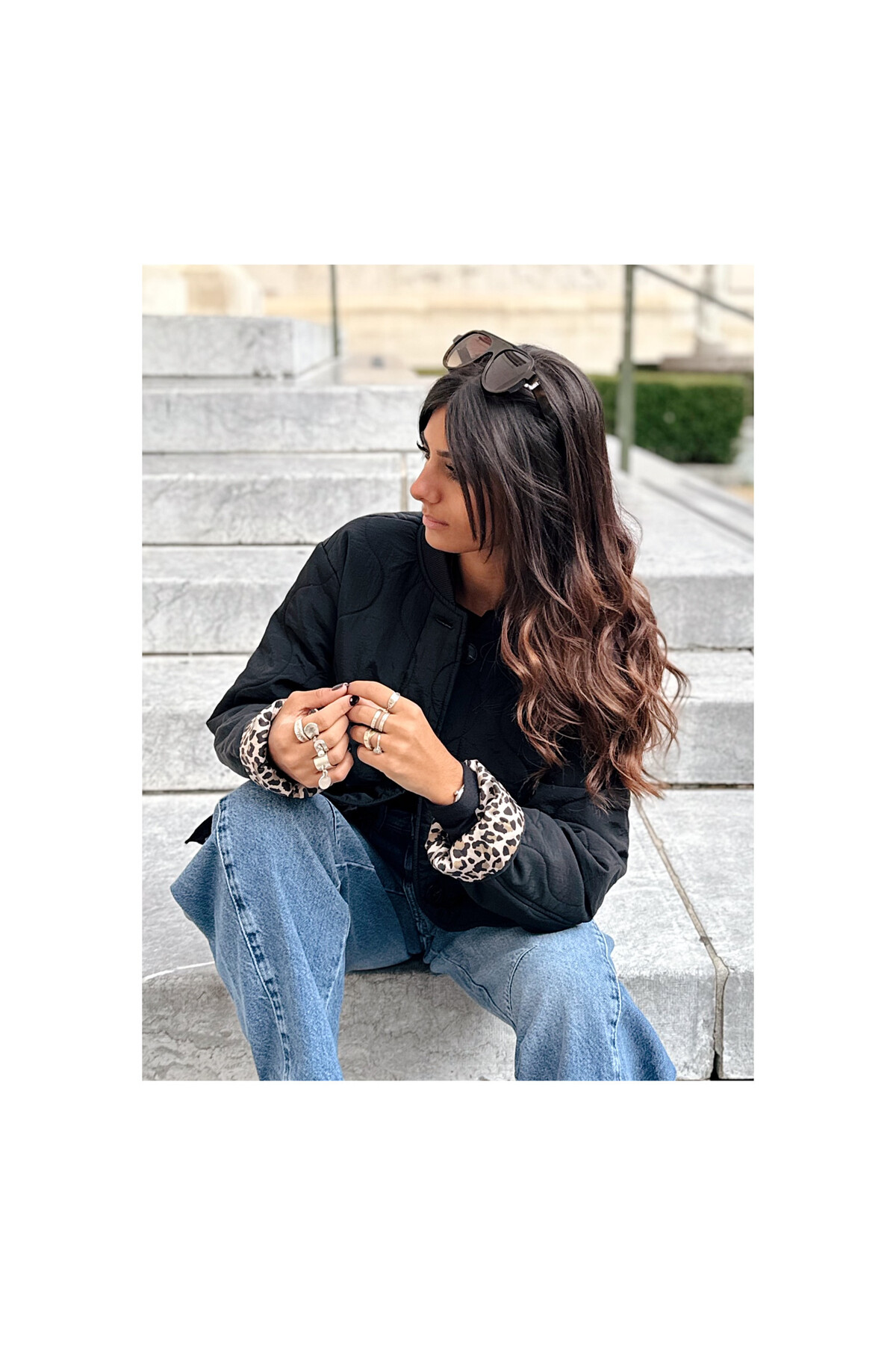 ONLY  Onlsalsa Leo Jacket Cs Otw Kadın İçi Leopar Astarlı Kapitone Tarz Mont 15357514 - Görsel 5