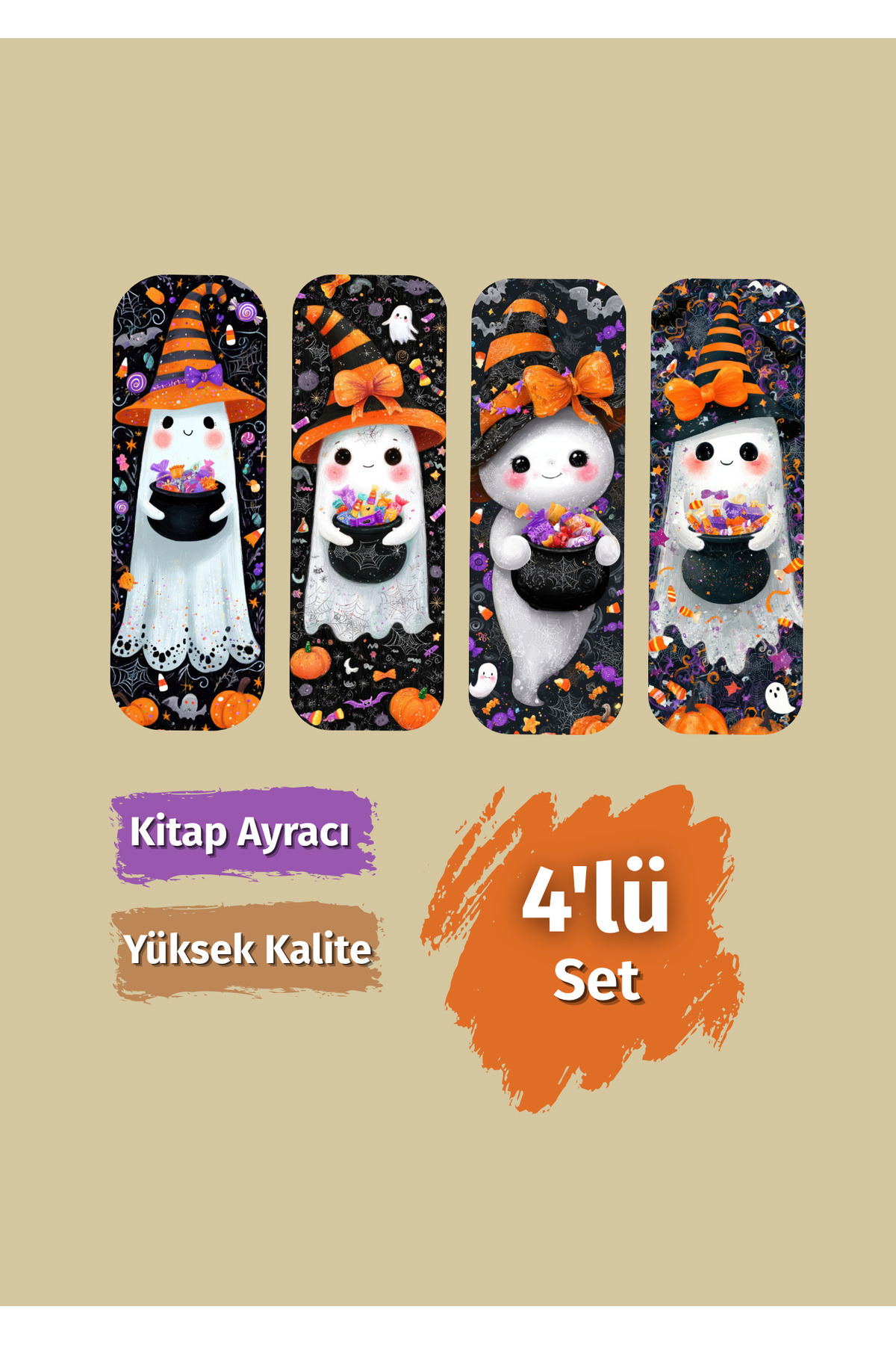 VORACRAFT 4'lü Cadılar Bayramı Temalı Kitap Ayracı UCB020
