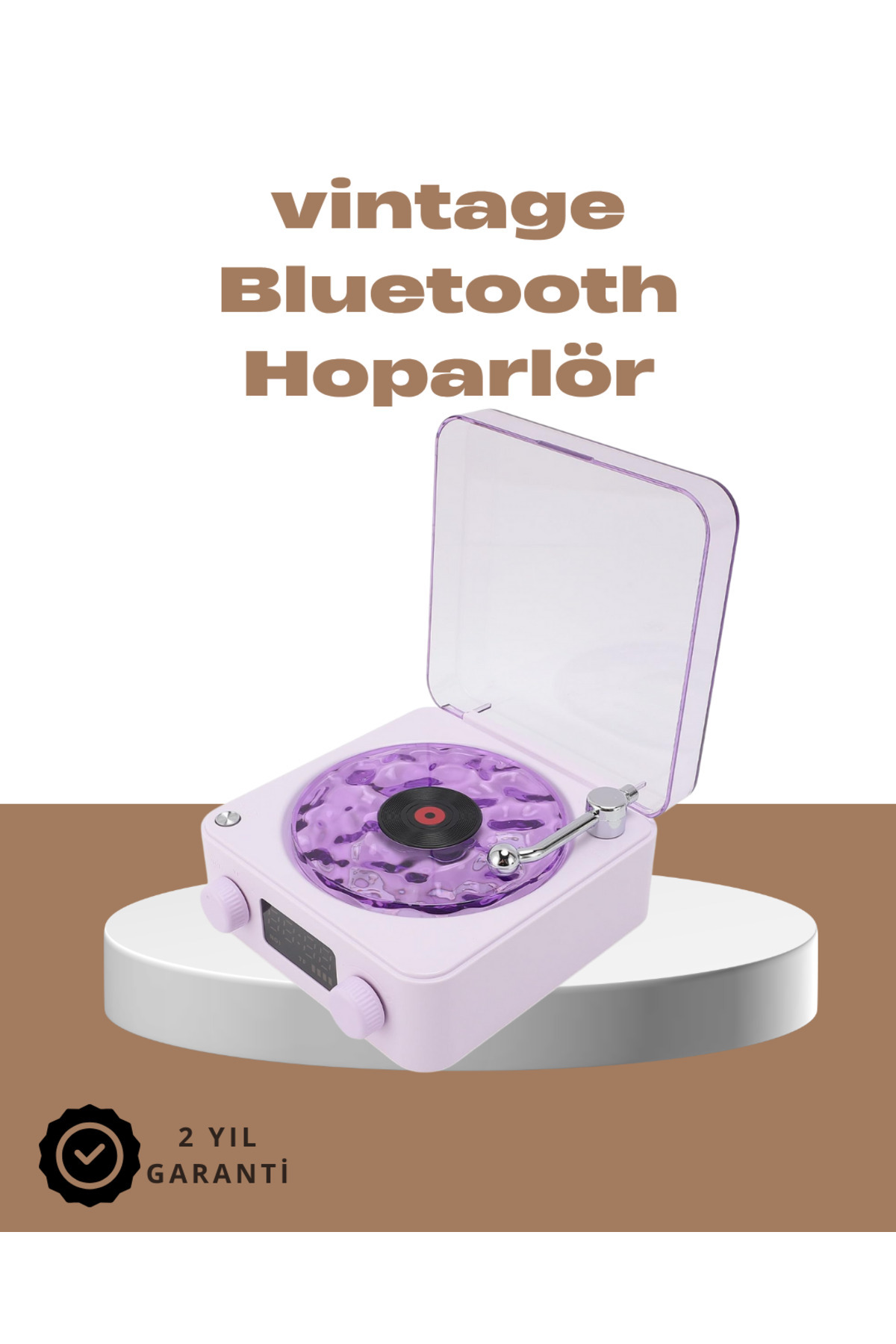 Genel Markalar 360° Sesli Kablosuz Hoparlör – Retro Tasarım ve Projektör Işığı - tygo2967-1215