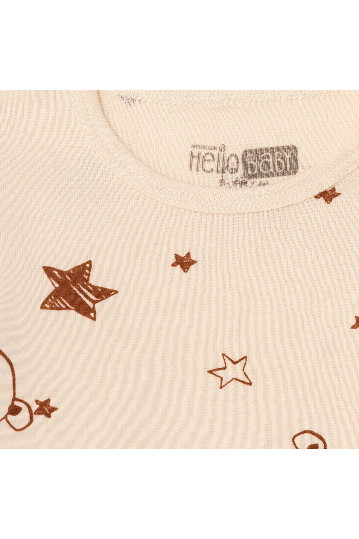 ebebek Hello Baby HelloBaby Erkek Bebek Uzun Kol Body Ribana Çıtçıtlı Yaka fotoğrafı 3 (önizleme)