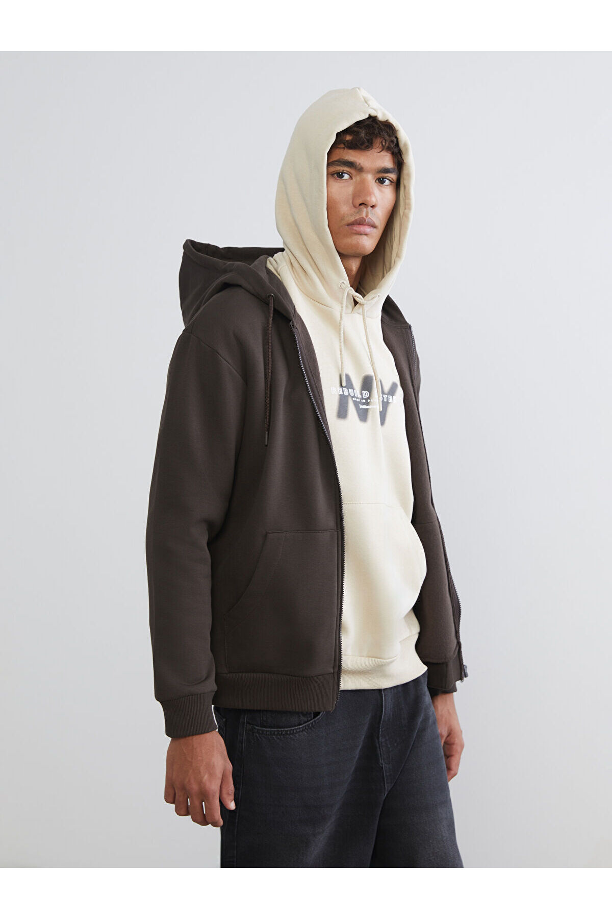 LC Waikiki New Season Hooded Men's Zippered Sweatshirt