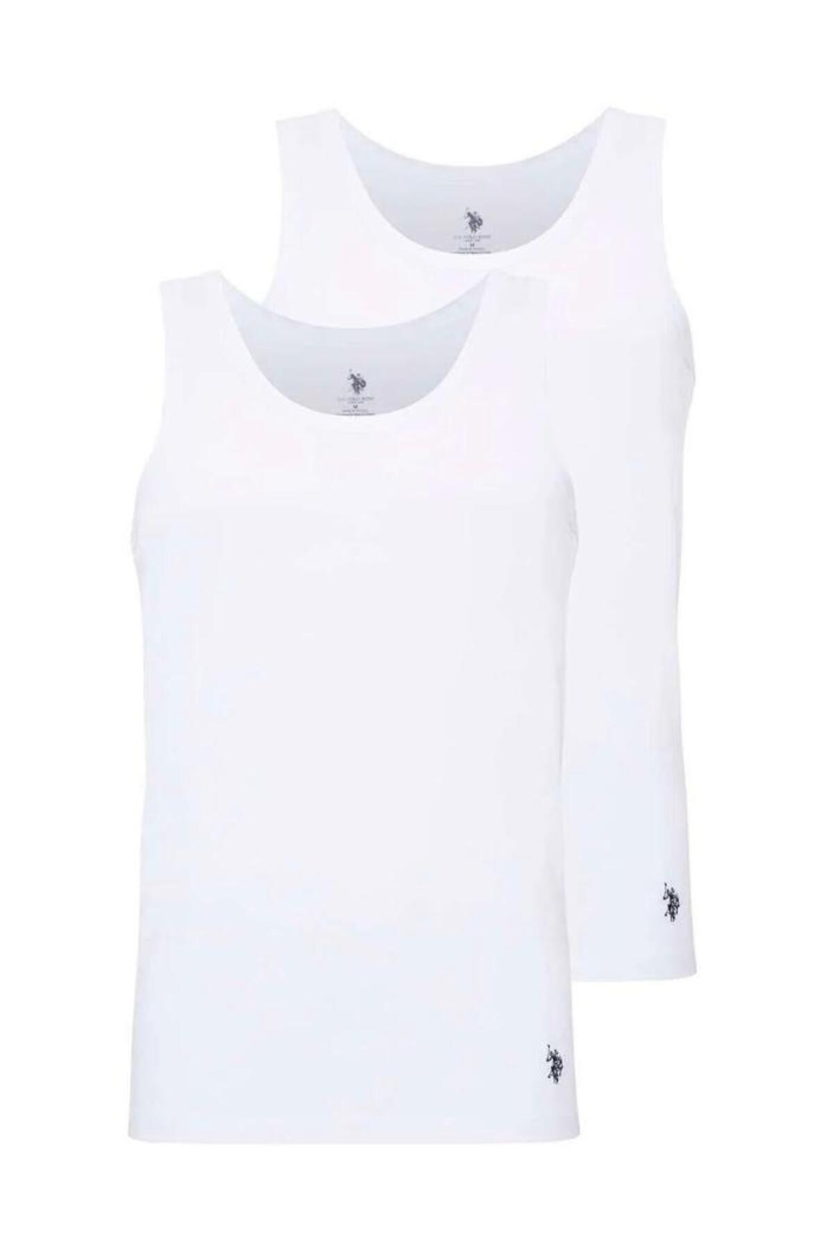 یو اس پولو زیرپوش مردانه بسته ۲ عددی ۱۰۰٪ پنبه - جعبه‌ای - سفید - TLY80U4A41