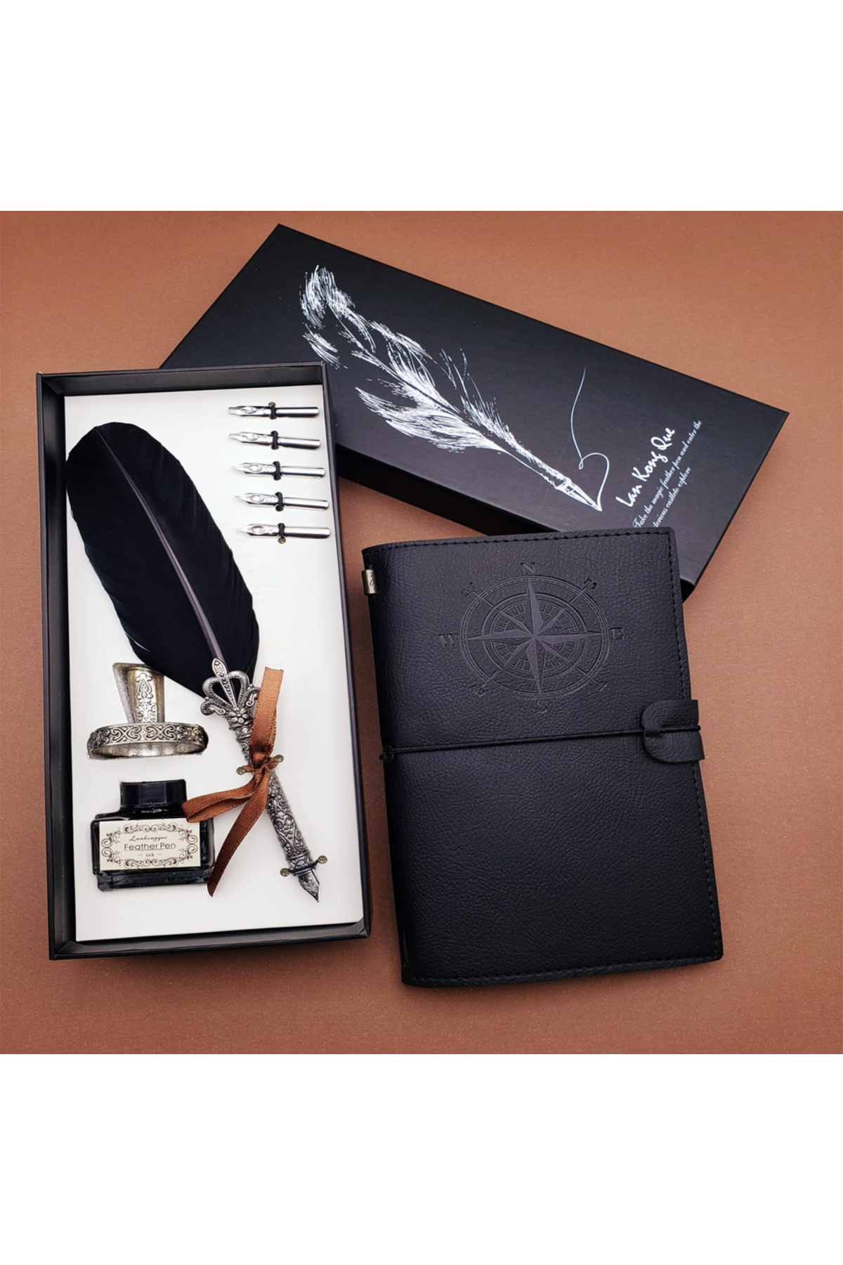 UKASHOP Siyah Divit Hokka Defter ve Kalem