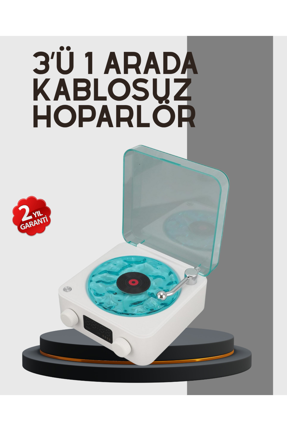 cenk x store Stereo Sesli Gece Lambalı Bluetooth Hoparlör – Şık Vintage Tasarım