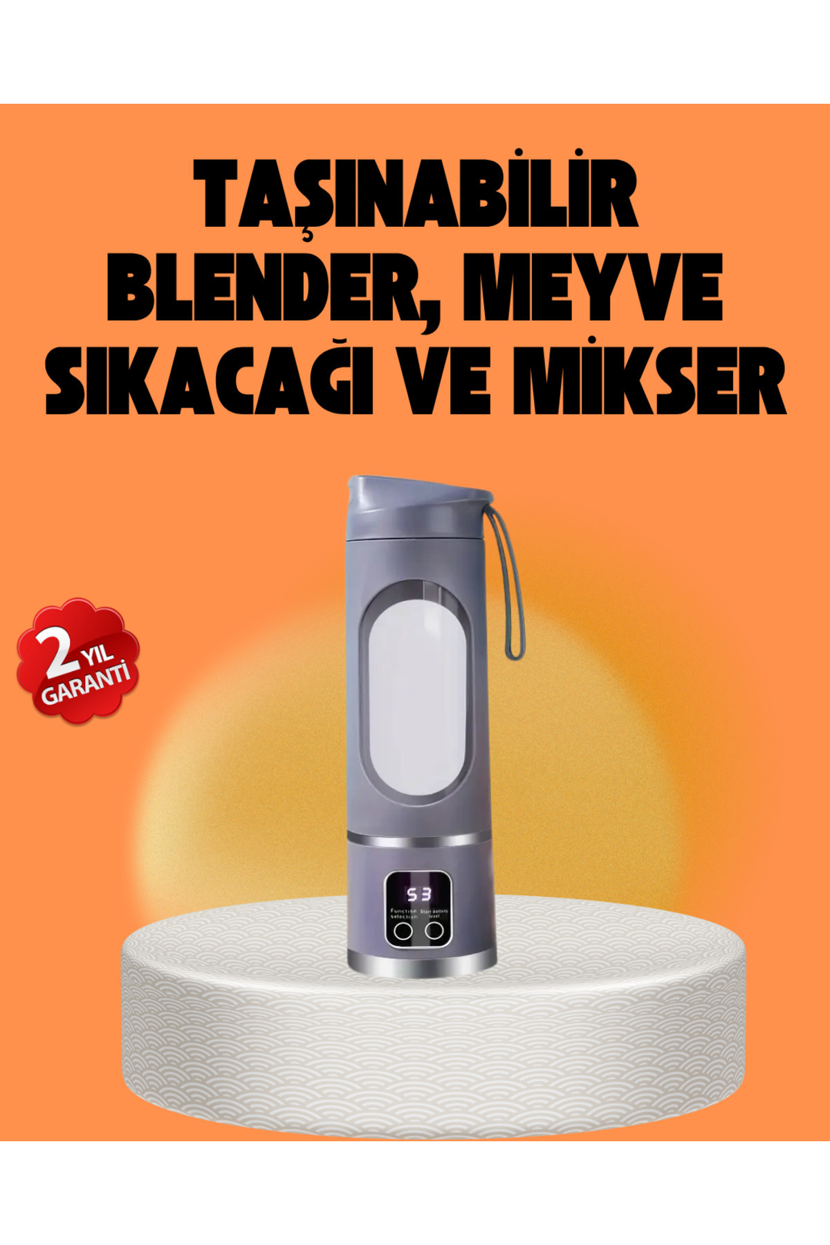 Ronanna 12 Bıçaklı Şarjlı Meyve Sıkacağı – Tip-C Taşınabilir Blender 450 ml