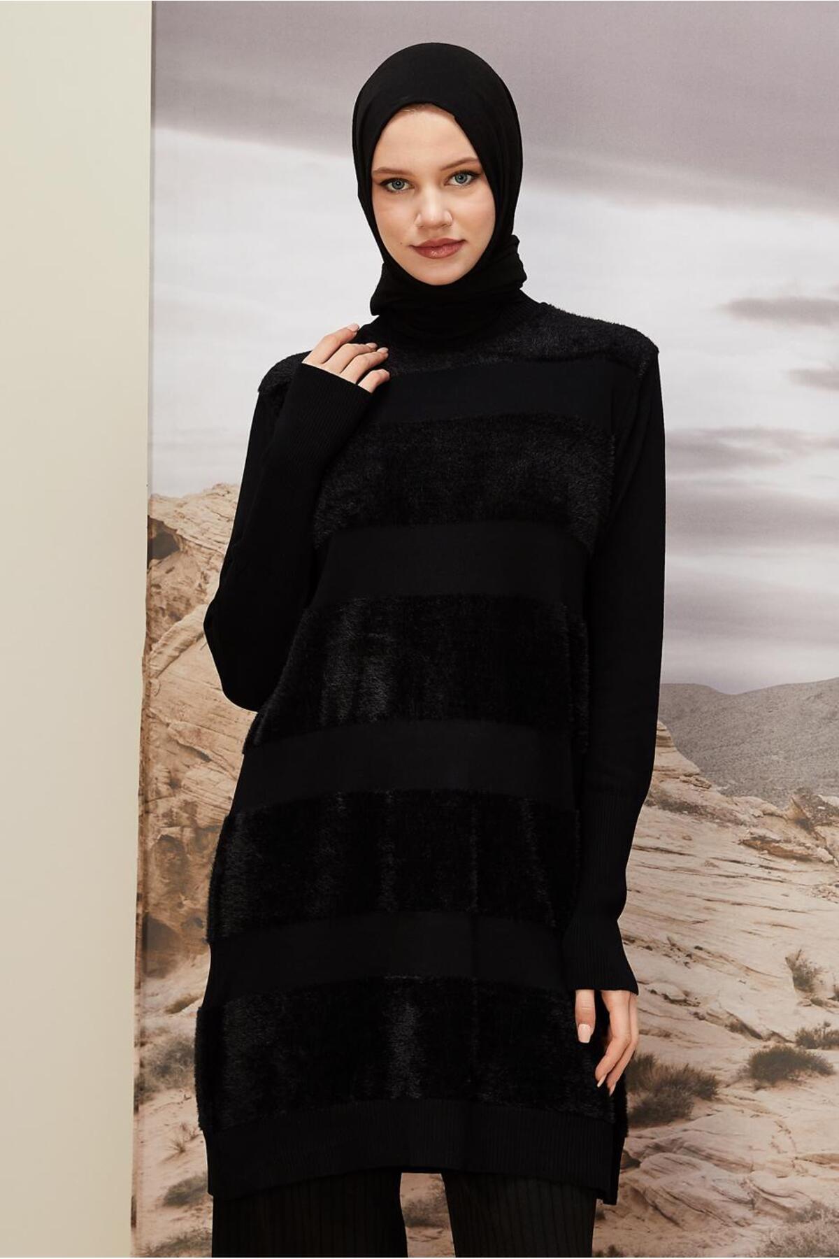 آلوینا تونیک بافتنی راه راه ۴۵۹۳۰