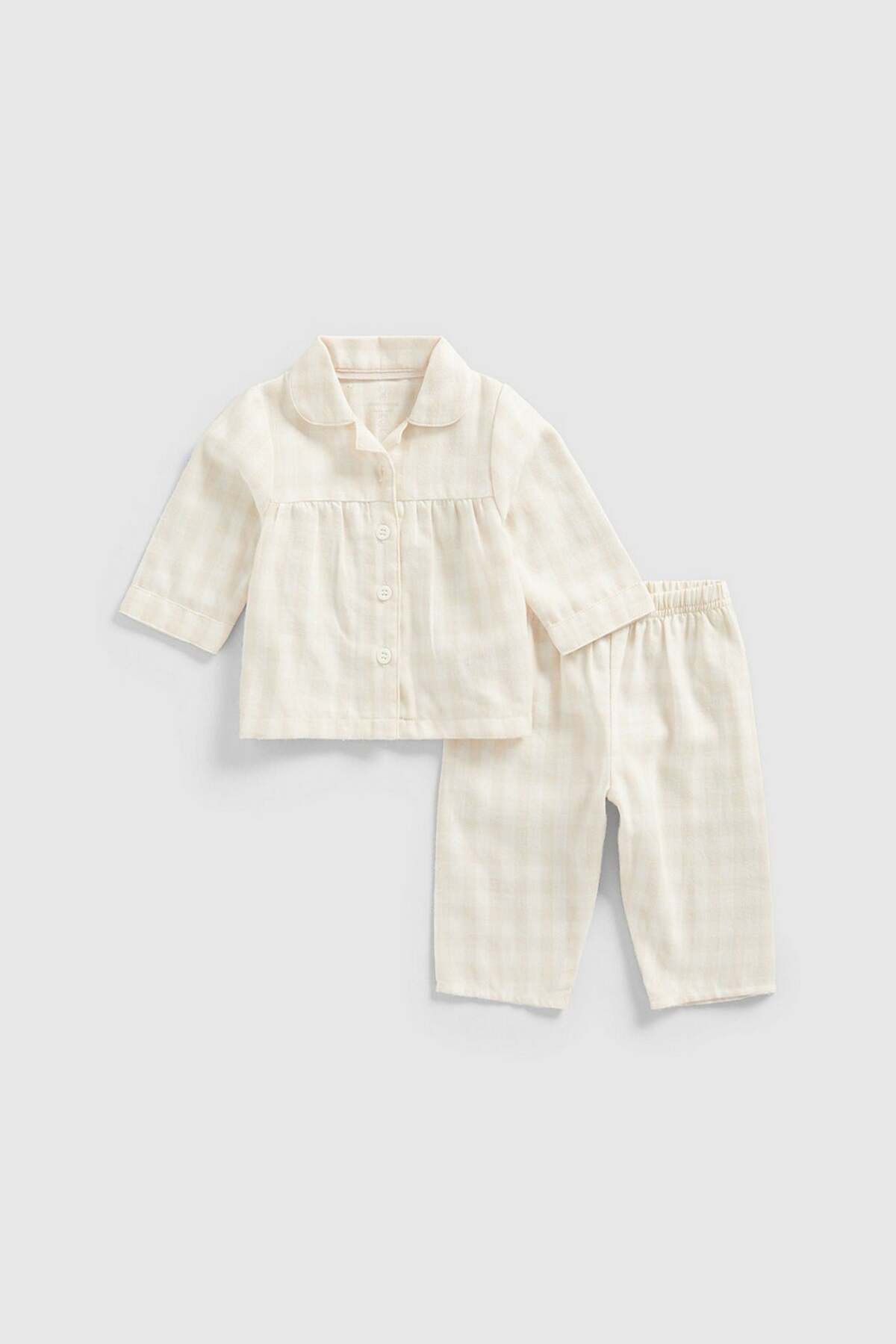 Mothercare Pink Check Woven Baby Pyjama