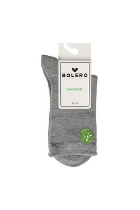 Bolero Kadın Premium Dikişsiz Bambu Soket Çorap Gri
