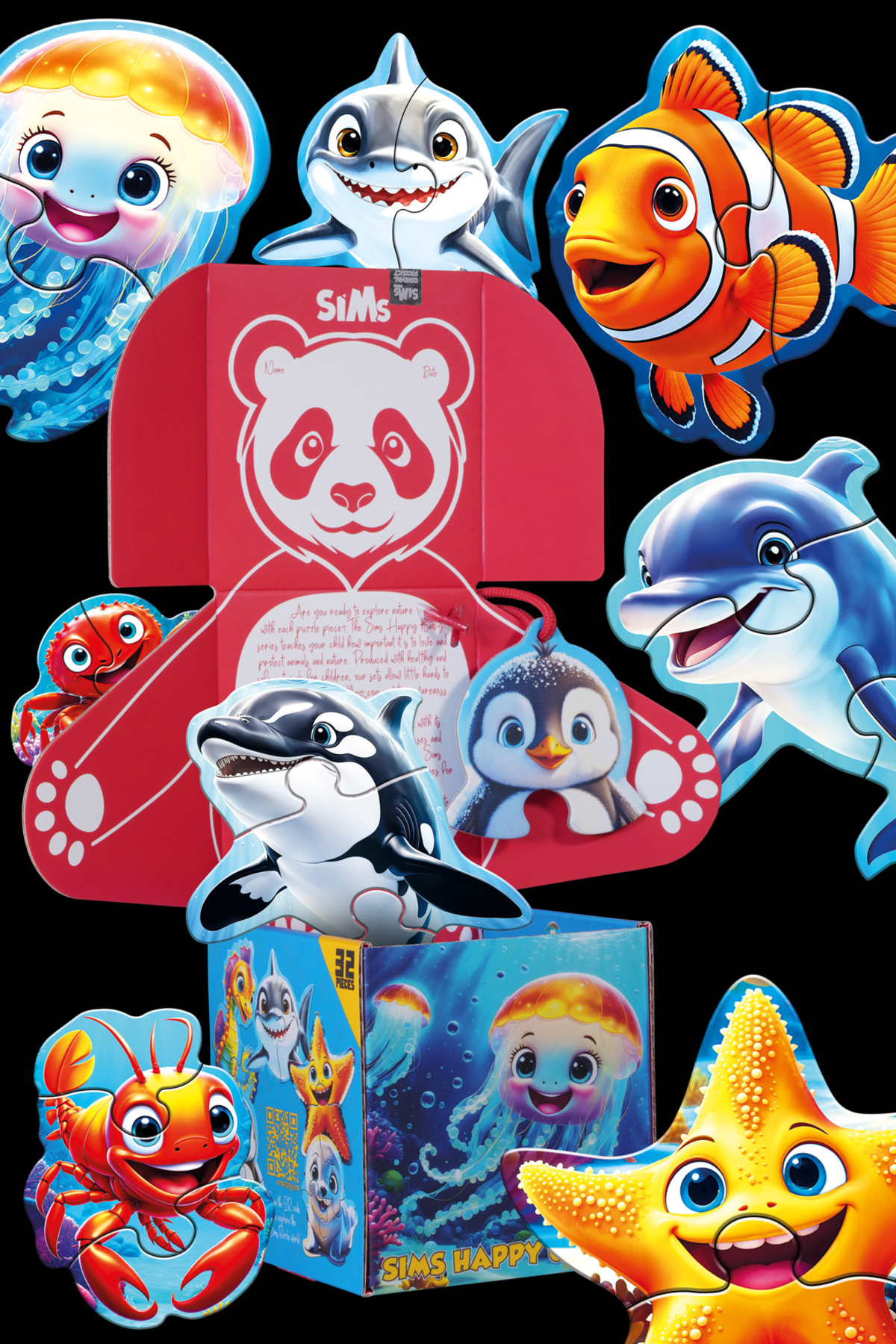 Sims Puzzle Bebekler İçin İlk Puzzle Yapboz Baby Okyanus - 1 Yaş Üstü Montessori Eğitici Oyuncak fotoğrafı 2 (önizleme)