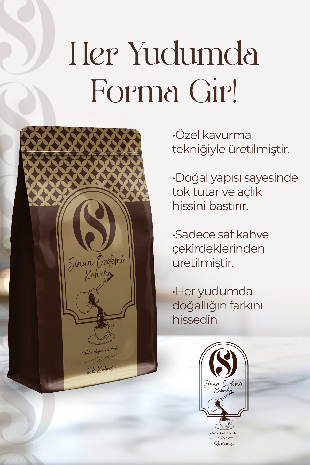 Sinan Özdemir Türk Kahvesi 150 Gr - Doğal Bitkisel Fit Kahve