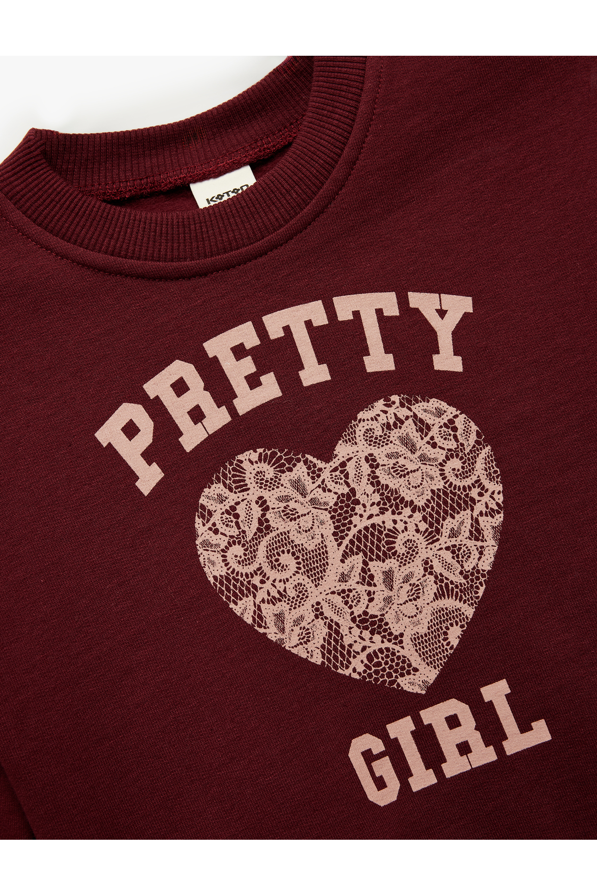 Koton Bordo Kız Bebek Sweatshirt 6WMG10183AK fotoğrafı 3 (önizleme)