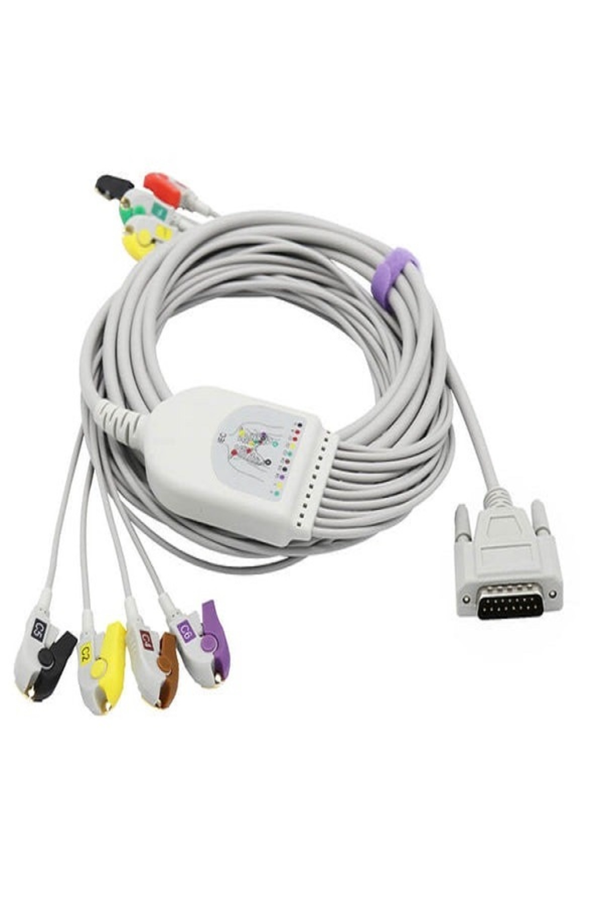 FABMED 10 Lead EKG Kablosu Kıskaç Grabber Uçlu