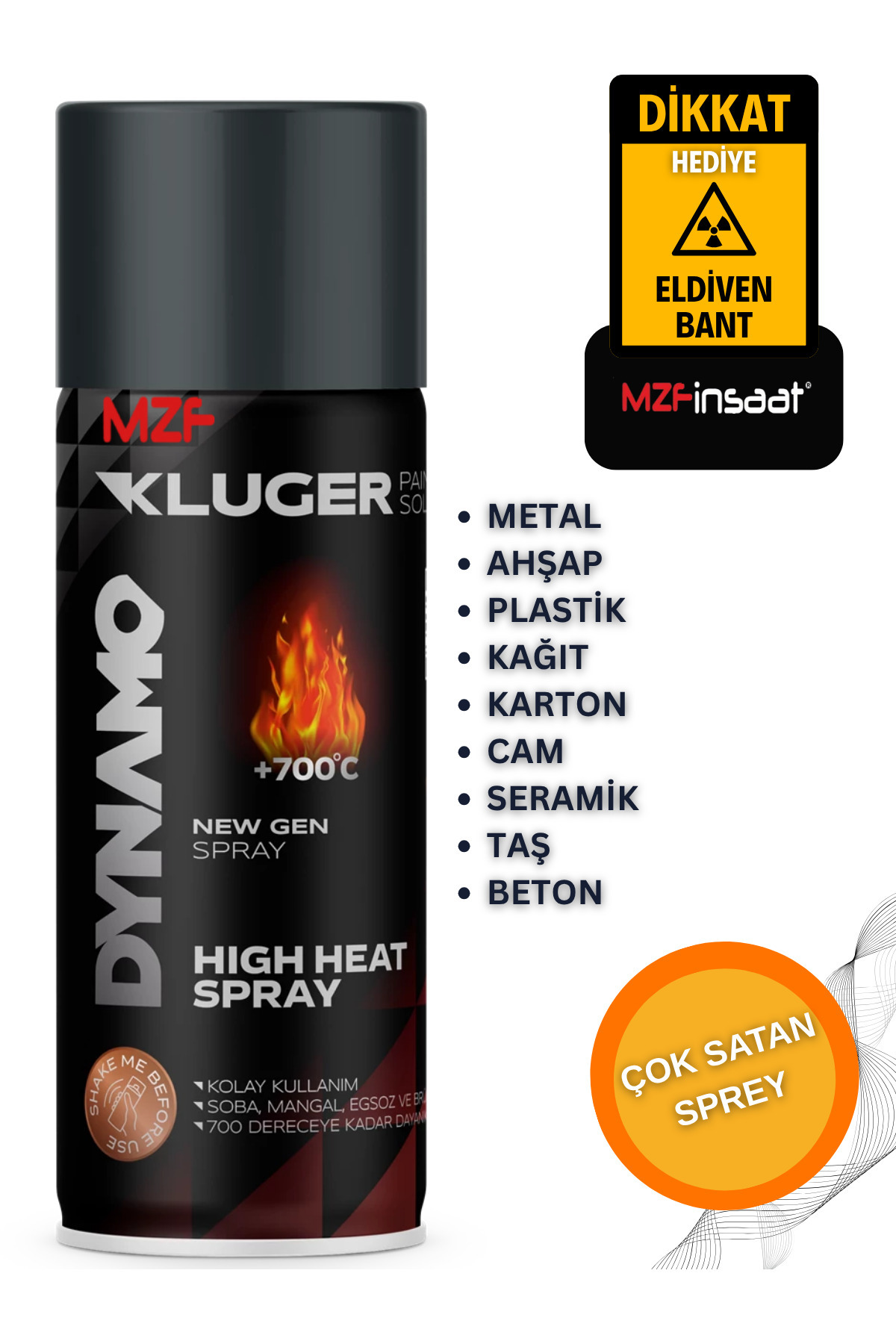 MZF 700°C Isıya Dayanıklı Boya 400 Ml