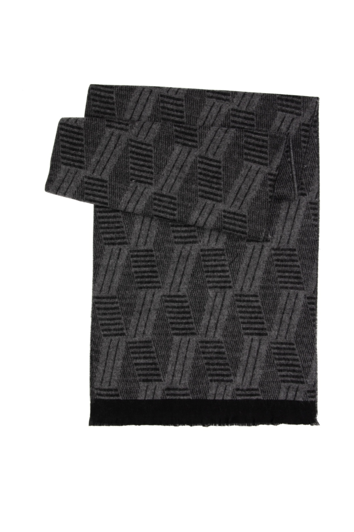 پیر کاردین روسری مشکی دو رو (با طرح‌های مختلف در دو طرف)