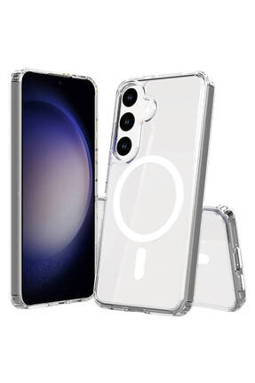 Genel Markalar Galaxy S25 FE Kılıf M-safe Şarj Özellikli Şeffaf Sert PC Zore ...