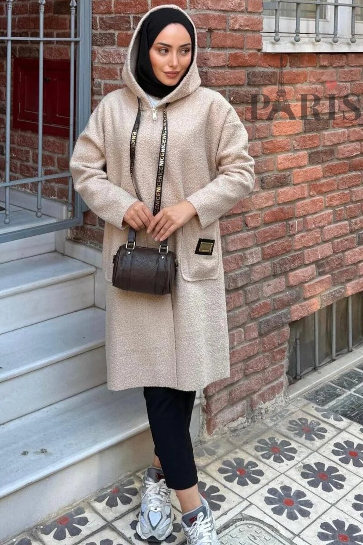 TrendParis  Fermuarlı Çift Cepli Buklet Kaban - Görsel 3