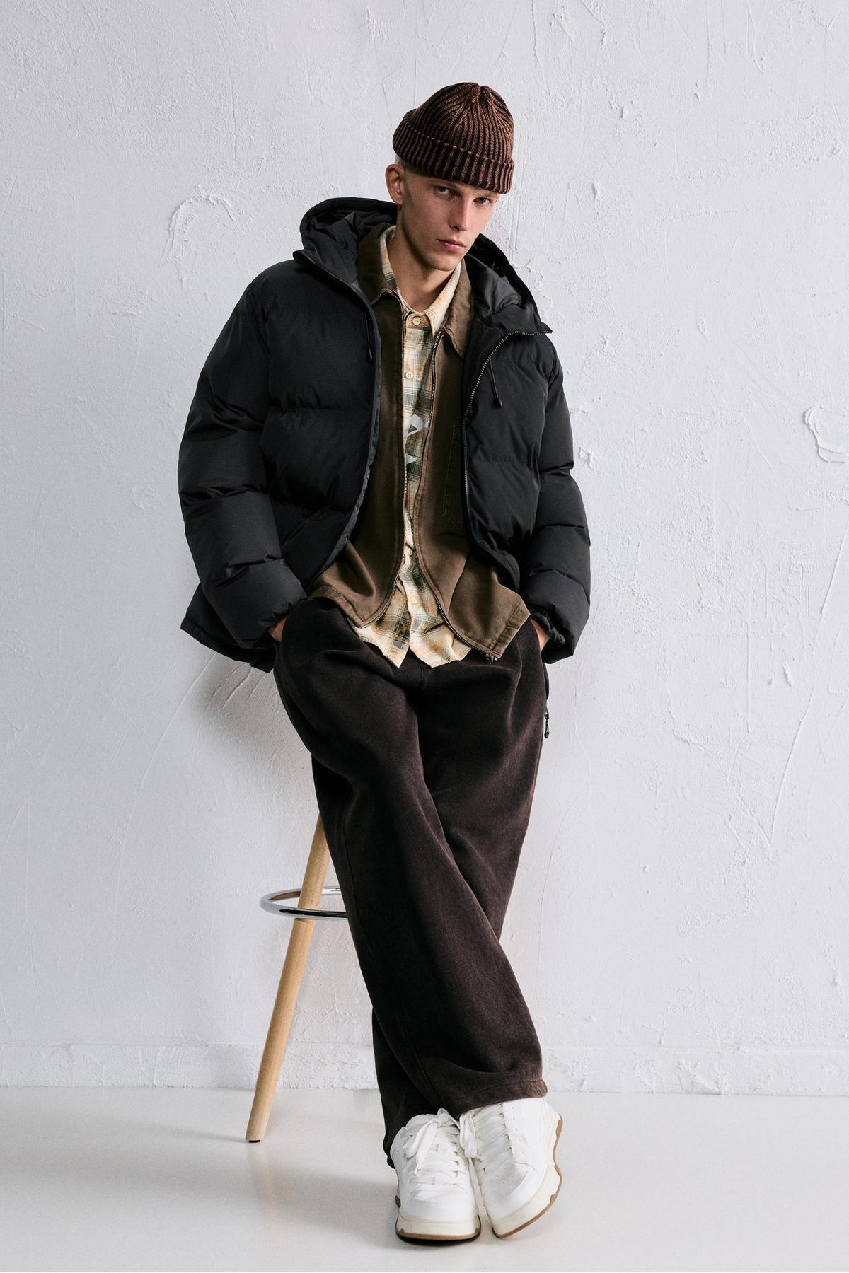 Pull & Bear Kapüşonlu ısı yalıtımlı şişme ceket