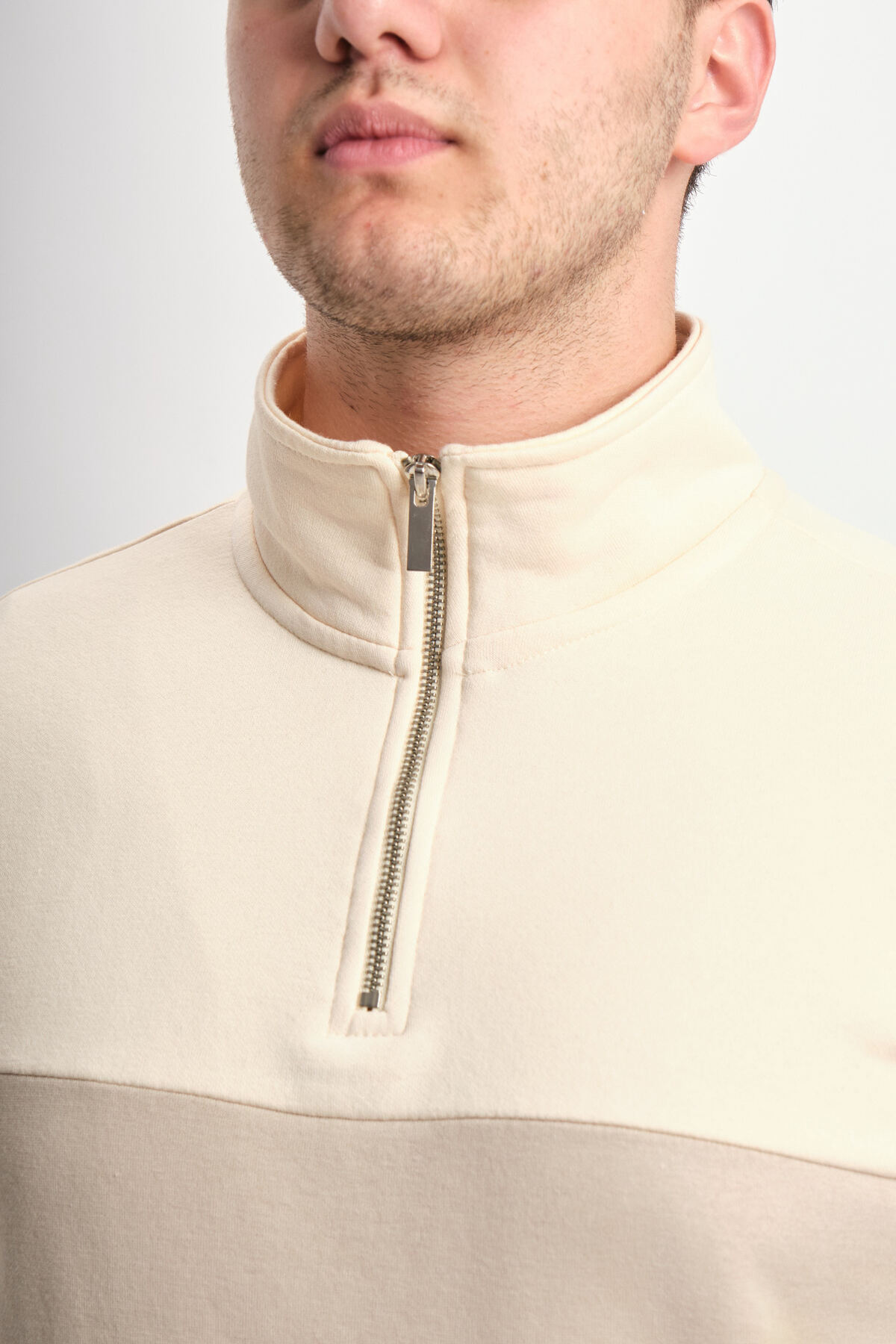 WE AND ME  Regular Fit Yarım Fermuarlı Dik Yaka Renk Bloklu Sweatshirt - Görsel 5