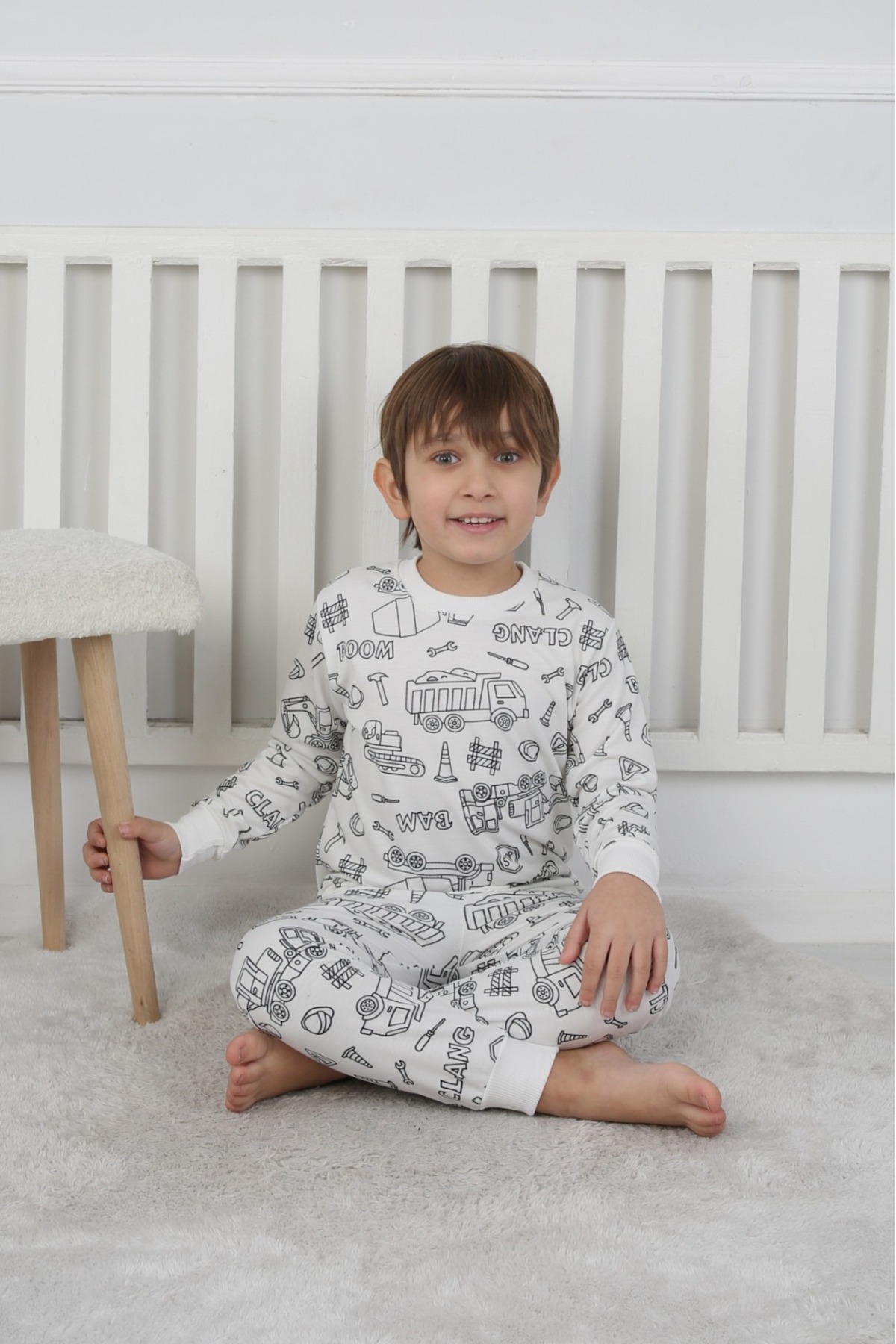 Yalçınoğlu Kids Boyanabilir Çocuk Pijama Takımı (1 BEDEN BÜYÜK TERCİH EDİNİZ) + Kalem Hediyeli I fotoğrafı 6 (önizleme)