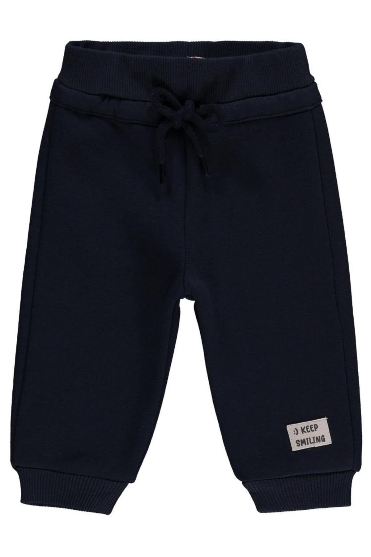 سیویل بیبی شلوار ورزشی طرح‌دار ساده مناسب برای ۶ تا ۱۸ ماه - سرمه‌ای، سایز ۱۸ تا ۲۴ ماه - به لبخند زدن ادامه بده