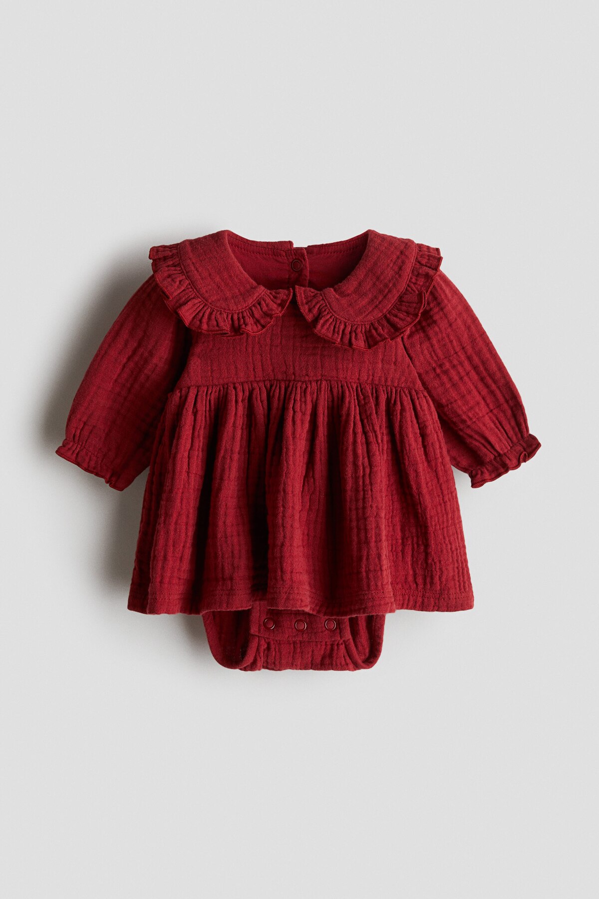 H&M Body'li Pamuklu Muslin Elbise fotoğrafı 3 (önizleme)