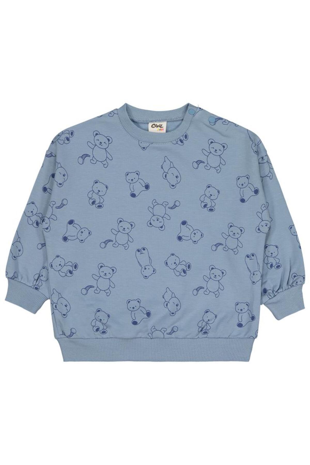 سیویل بیبی سویشرت طرح خرس کانتور سایز ۶-۱۸ ماه - آبی ۶-۹ ماه سیویل بیبی سویشرت طرح خرس کانتور سایز ۶-۱۸ ماه - آبی ۶-۹ ماه