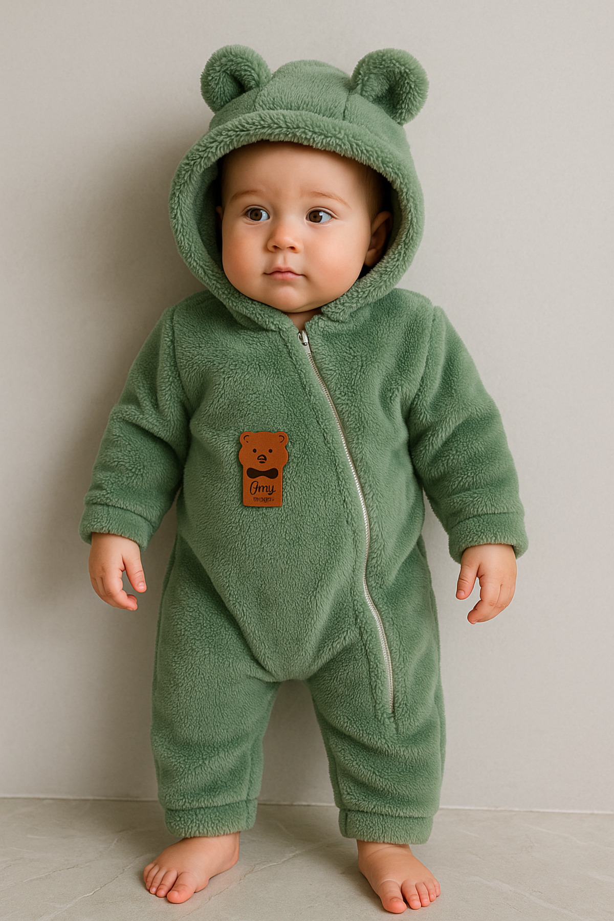 OMY 3 AY-2 YAŞ WELLSOFT PELUŞ UNISEX BEBEK&ÇOCUK AYICIKLI UYKU TULUMU fotoğrafı 4 (önizleme)