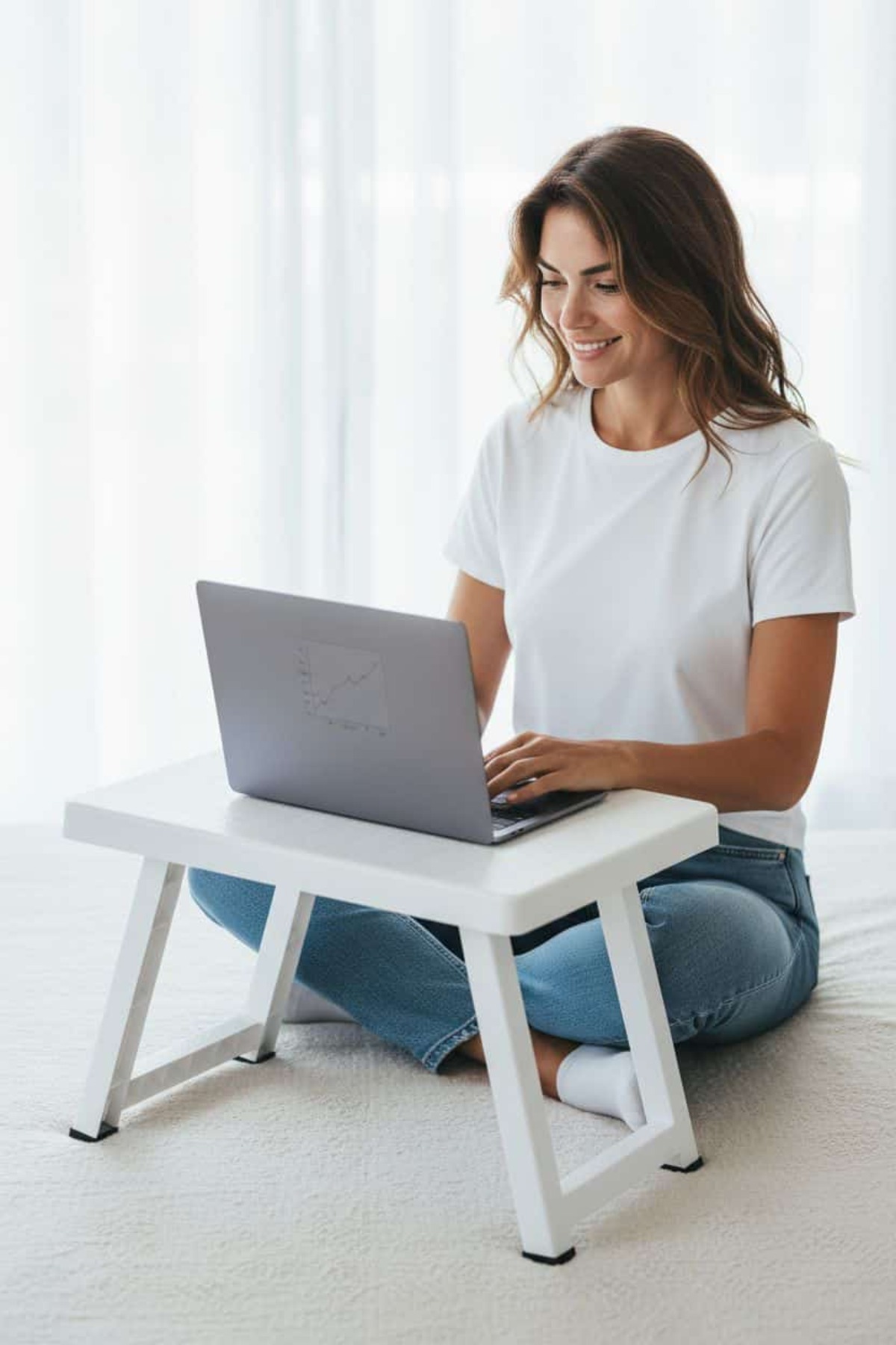 ÇEÇEN HOME Küçük Boy Plastik Katlanır Masa Sehpa Katlanır Kamp Masası Bahçe Sehpası Plastik