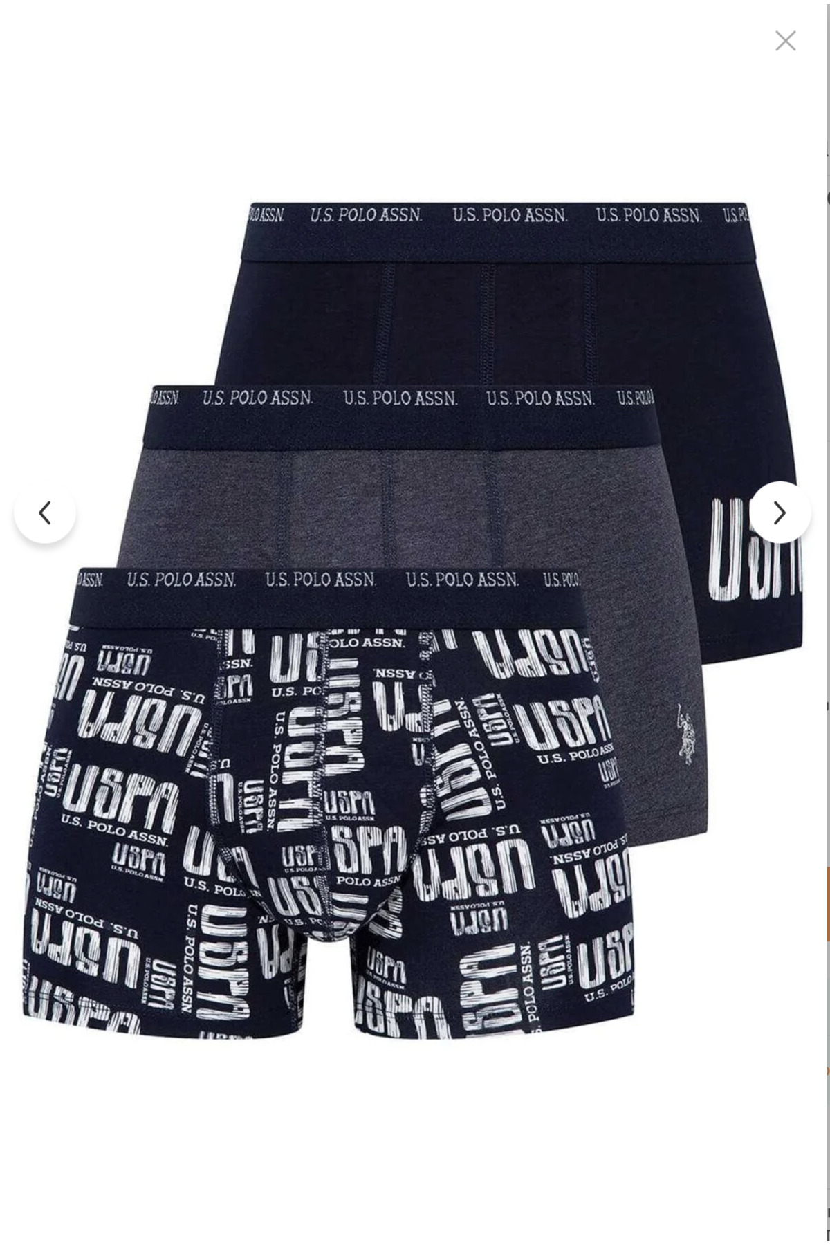 یو اس پولو ست شورت باکسر مردانه دارای مجوز از جنس کتان-الاستین (جعبه‌ای)