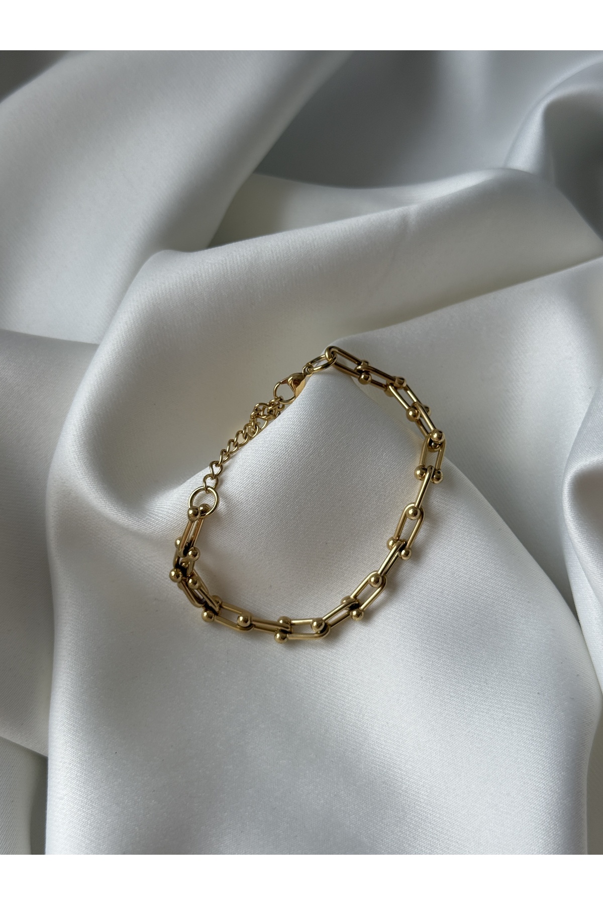 316L Çelik Zincir Model Gold Renk Bileklik