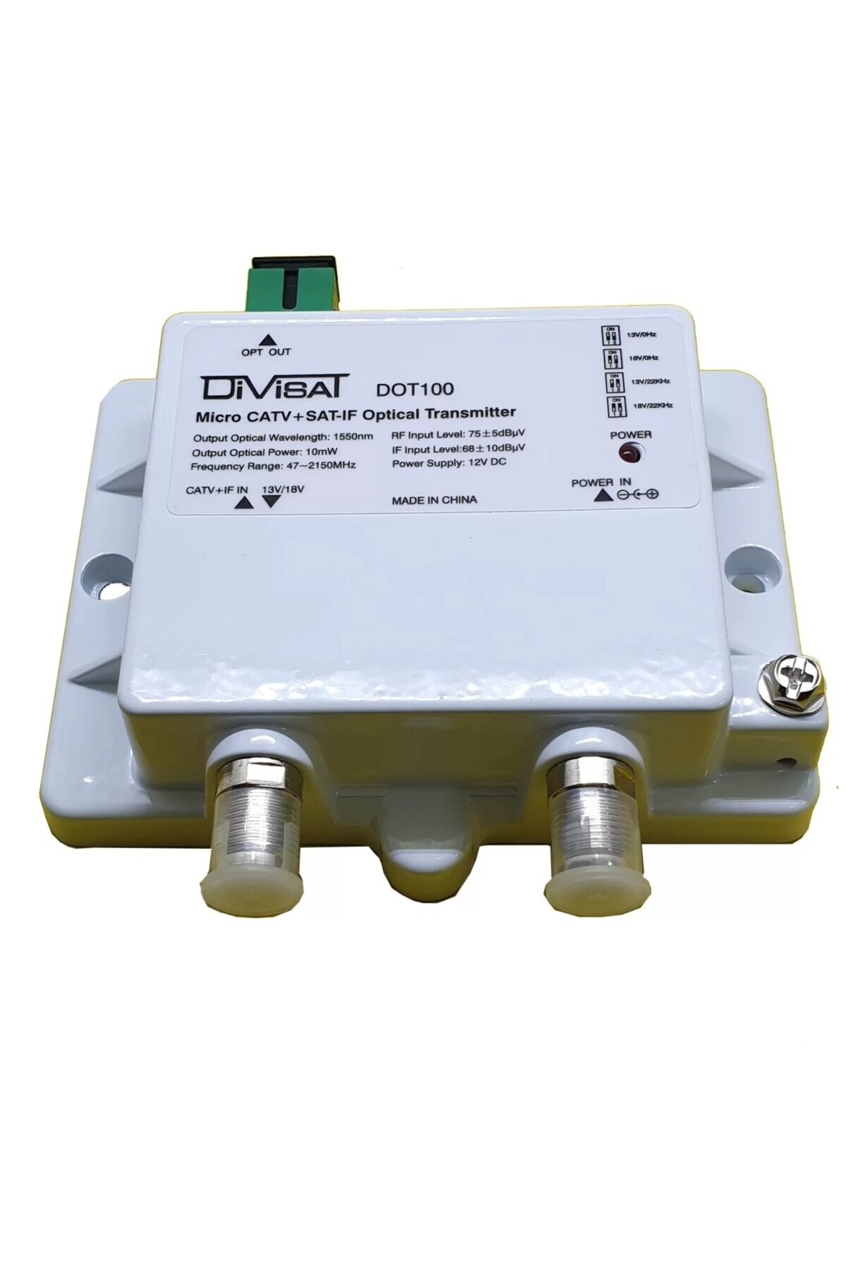 DİVİSAT DOT 100 FİBER OPTİC TRANSMİTTER CATV + SAT 10mW 47-2150 MHz Single Mod