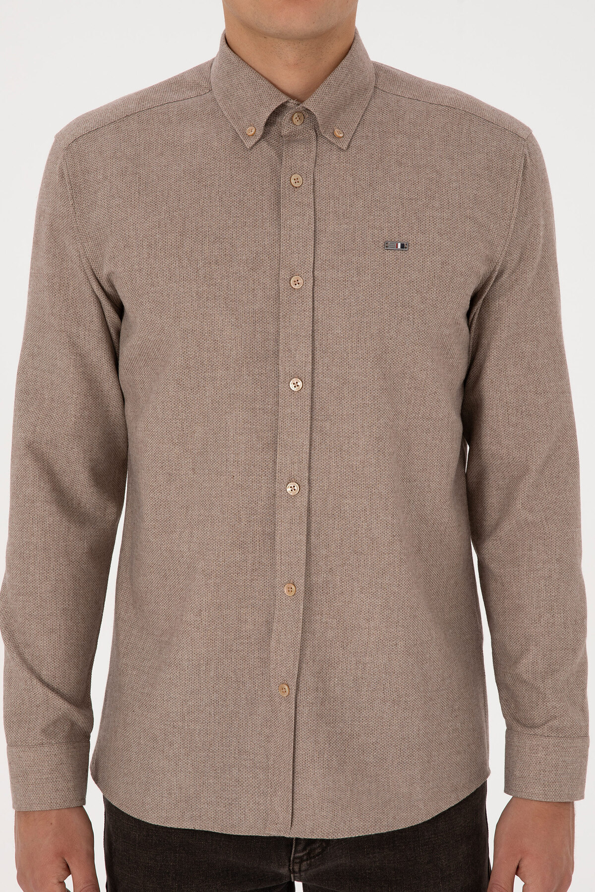 U.S. Polo Assn. Erkek Camel Uzun Kollu Gömlek 50315613-VR015 görsel 6