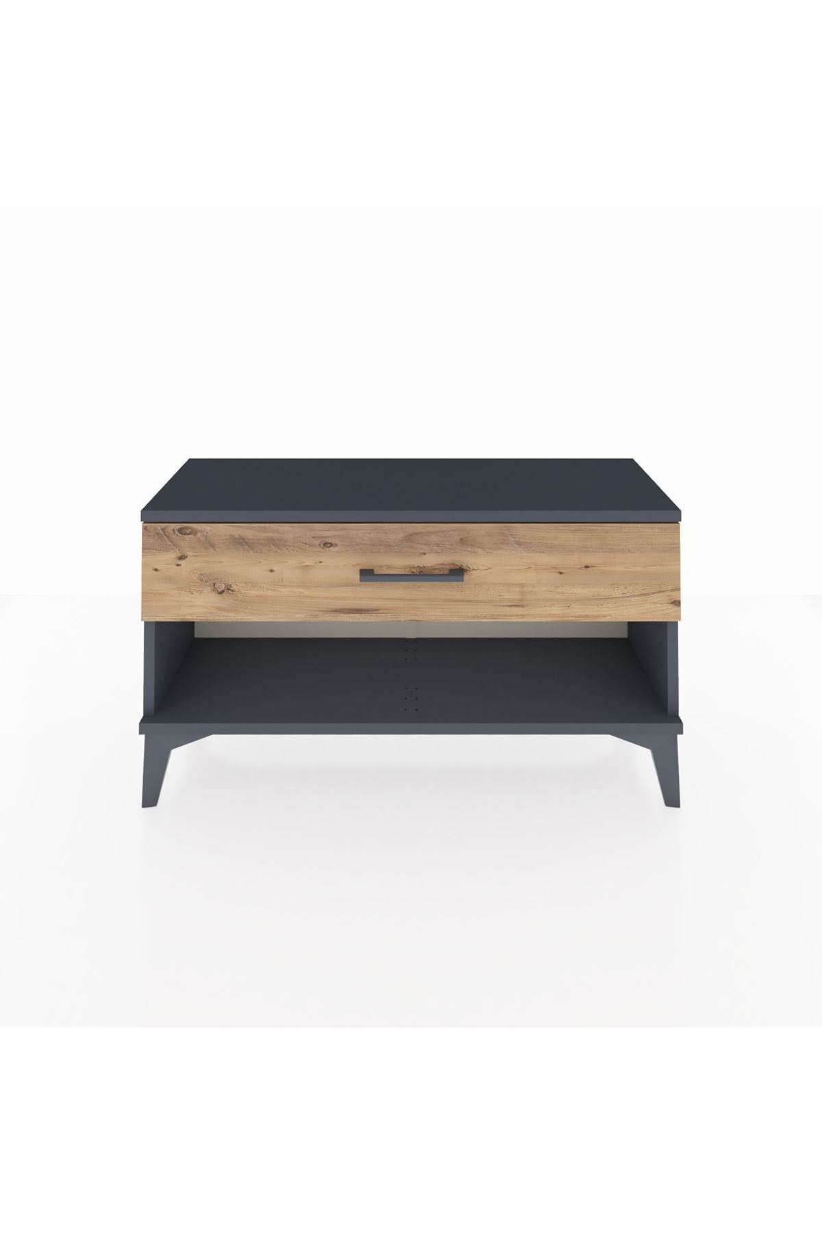Dienni Arges Şifonyer Tek Çekmeceli 88x30x48 Antrasit-Çam