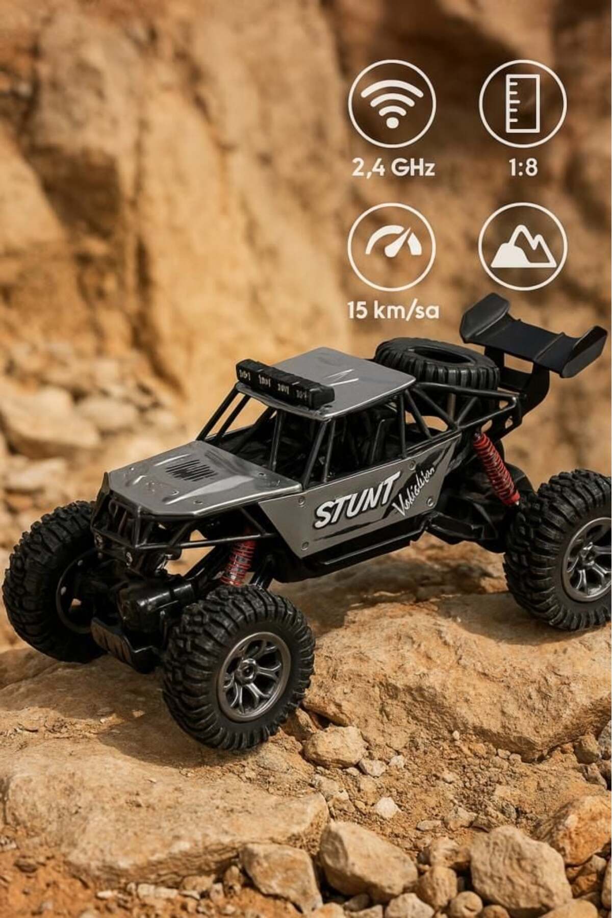 SEHER OYUNCAK Işıklı Şarjlı 2.4 gHz Uzaktan Kumandalı 1:8 Ölçek