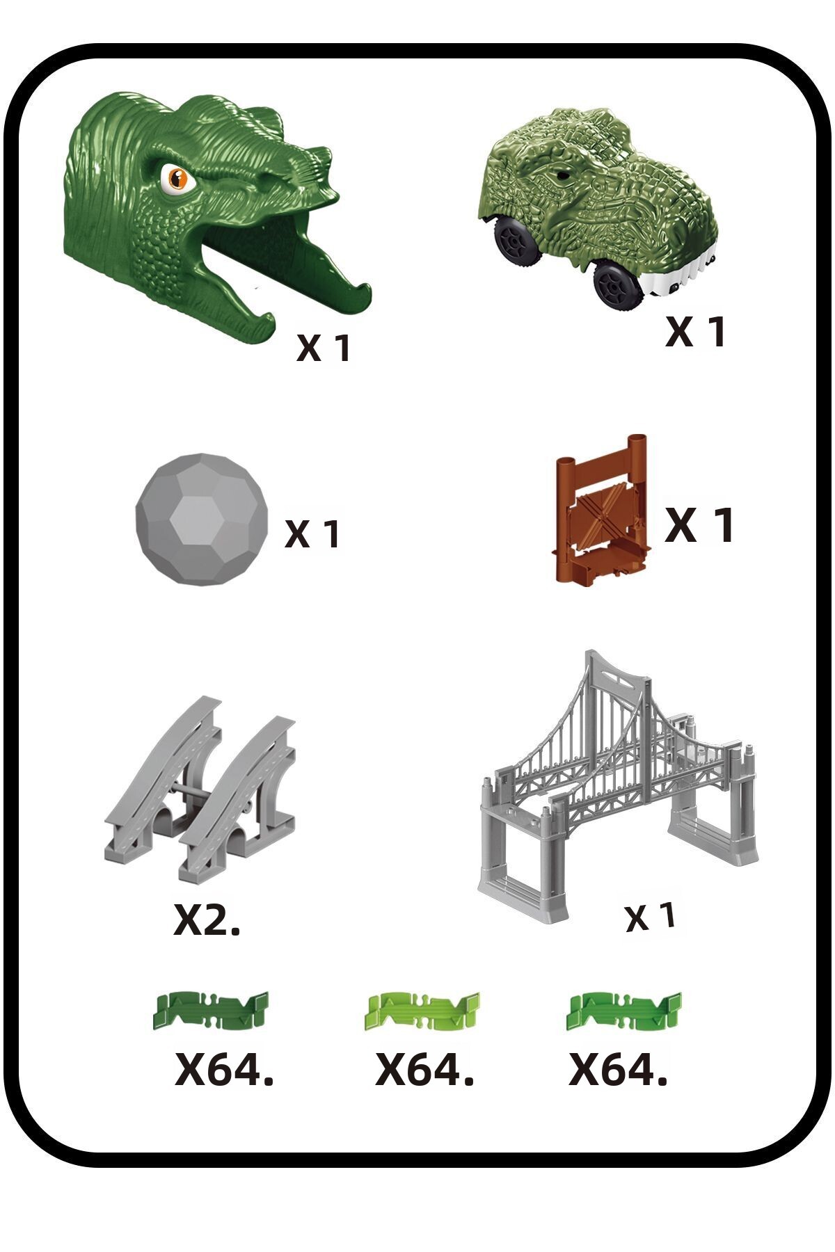 آرکنکس ترکس ۱۹۲ تکه – مجموعه ریل‌های متحرک با تم دایناسور و پل خودرو