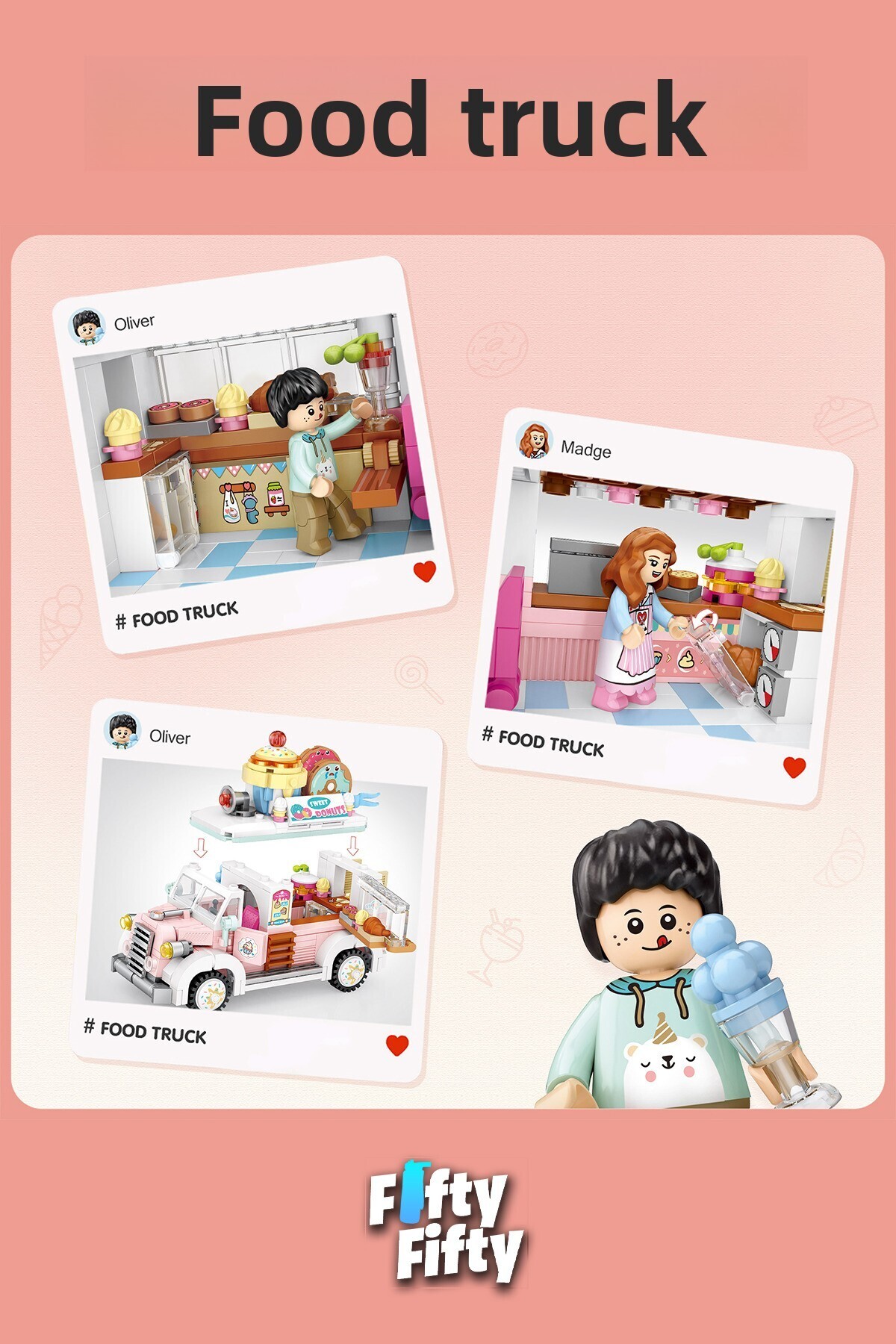 مجموعه لو مینی بلاک سری فود تراک/فود تراک – Lz1738 (۵۸۲ قطعه) ست ساختنی اسباببازی