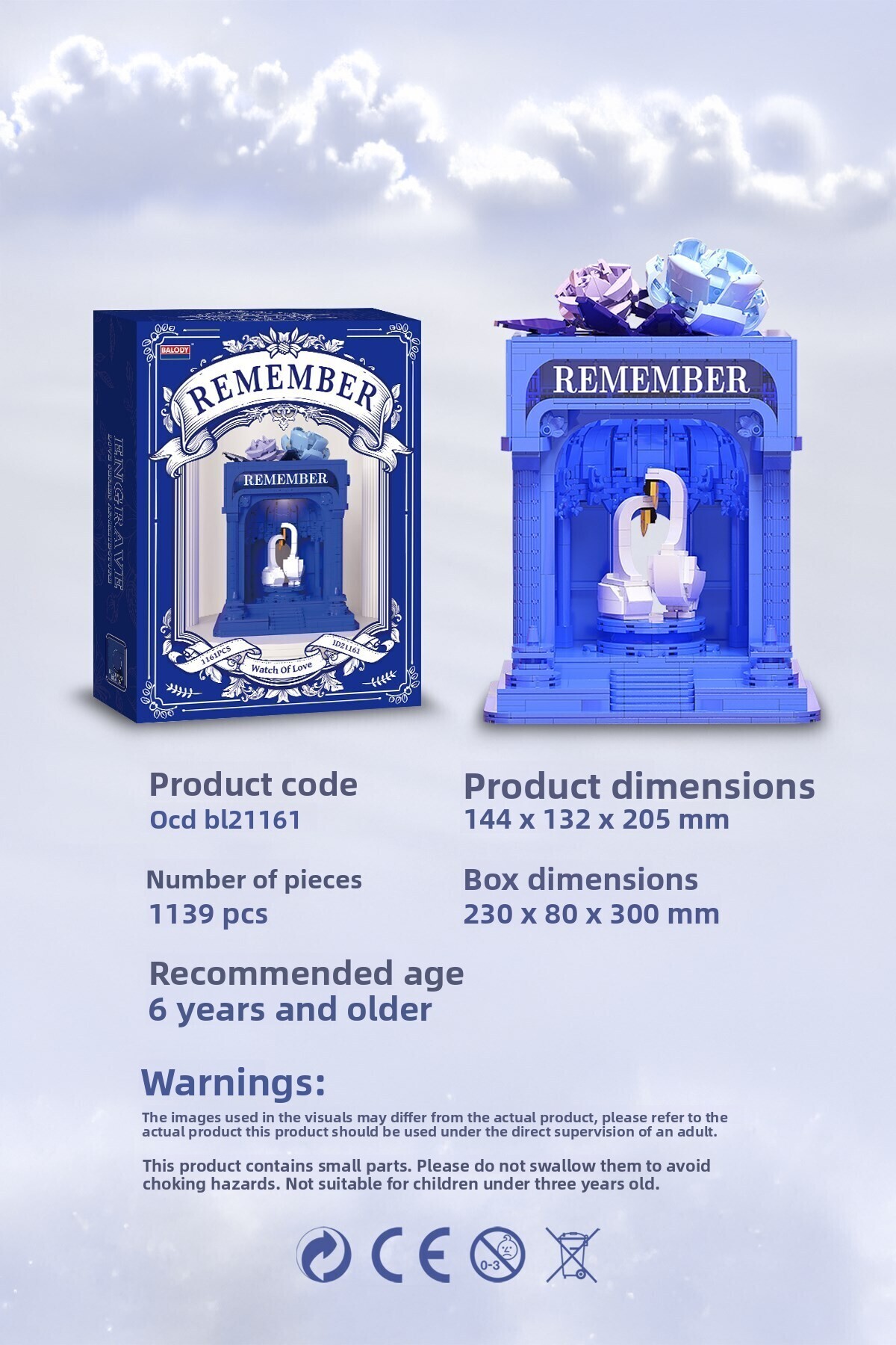 مجموعه Love Mark - ست اسباببازی ساختنی مینی بلاک ساعت عشق (Bl21161)