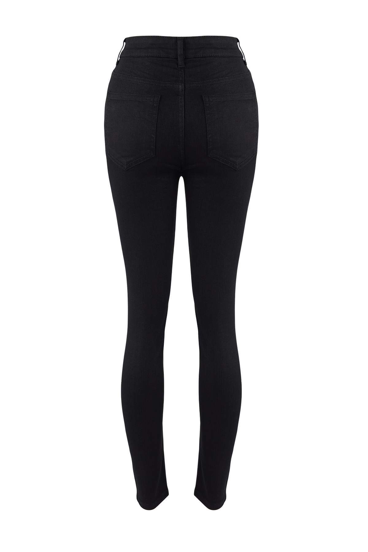 Trendyolmilla  Siyah Yüksek Bel Esnek Skinny Jeans TWOAW26JE00250 - Görsel 6