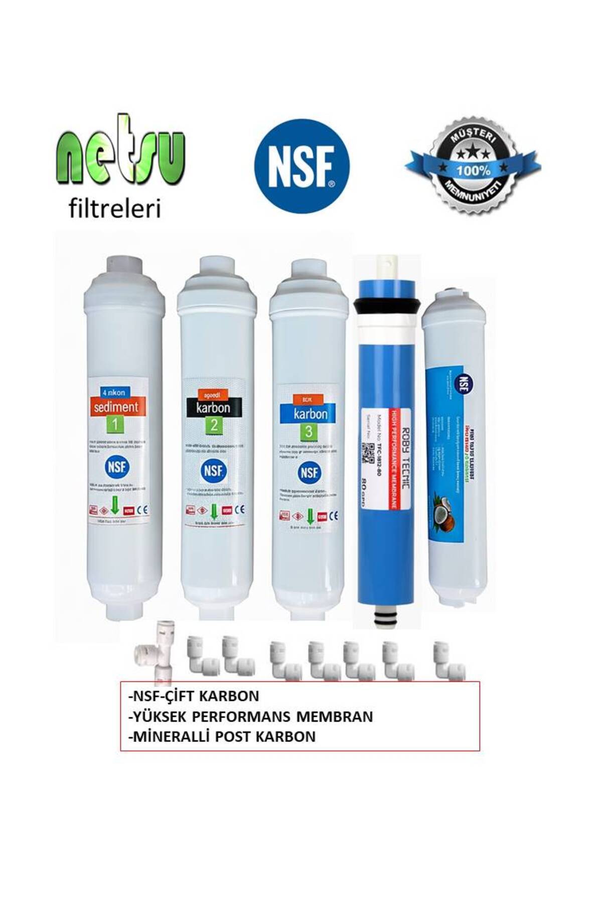 netsu arıtma Nsf li-İhlas Aura Cebilon Plus-Silver-Platinum Uyumlu ve Tüm Kapalı Kasa Su Arıtma 5 li Filtre seti