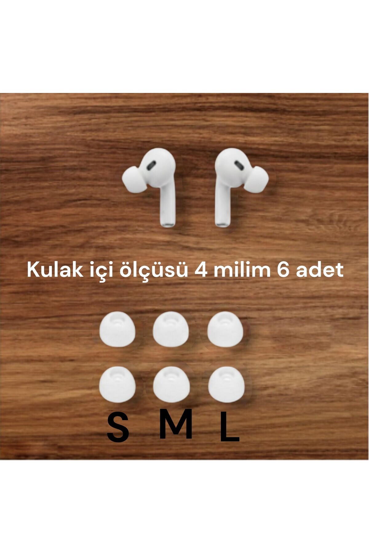 emrebilisim Yumuşak Silikon Kulaklık Uçları 6 Adet 4mm dir( 2x Küçük - 2x orta - 2x Büyük )(Şeffaf-Beyaz)