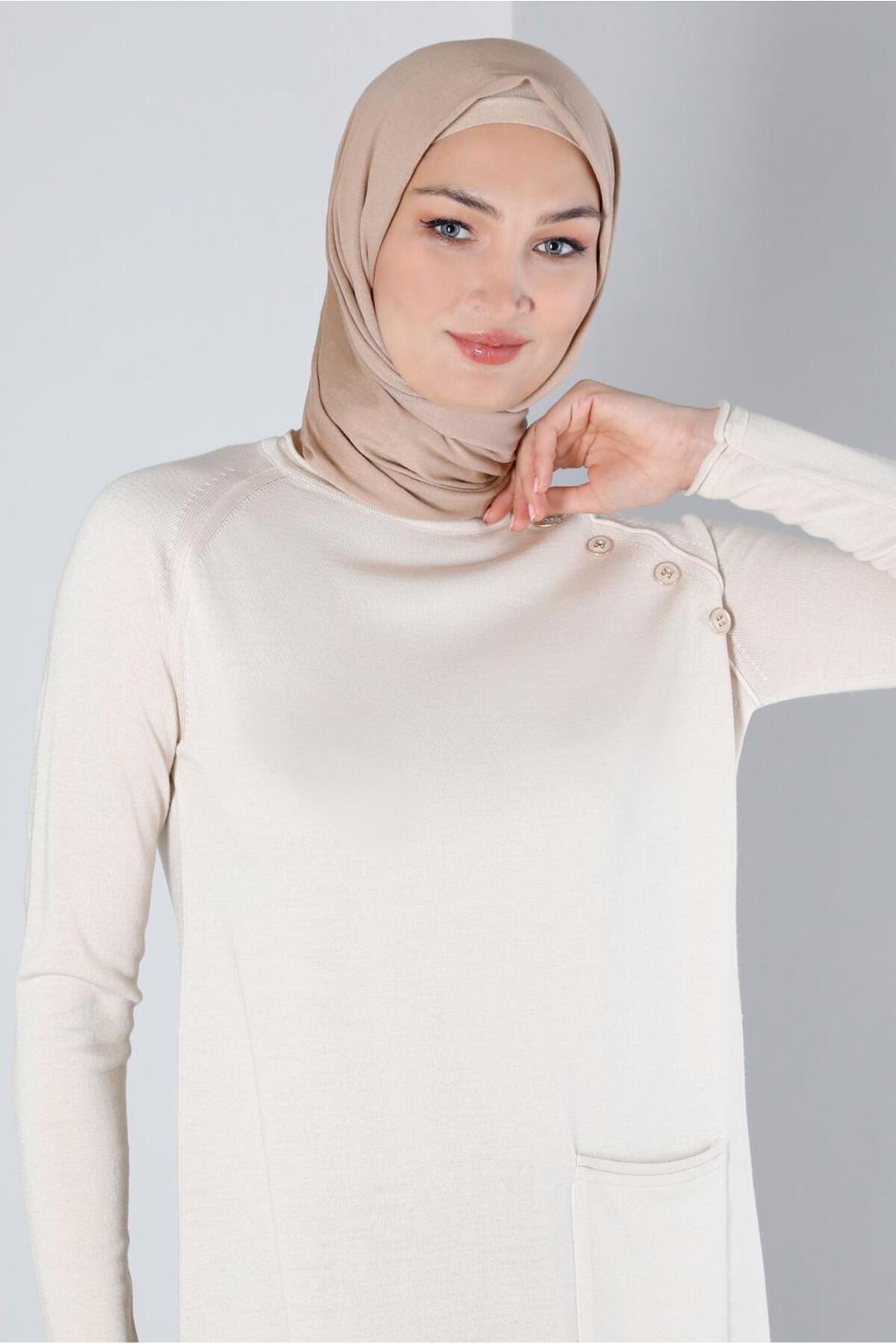 آلوینا تونیک بافتنی دکمهدار جیبدار کد ۴۳۱۱۱ آلوینا تونیک بافتنی دکمهدار جیبدار کد ۴۳۱۱۱